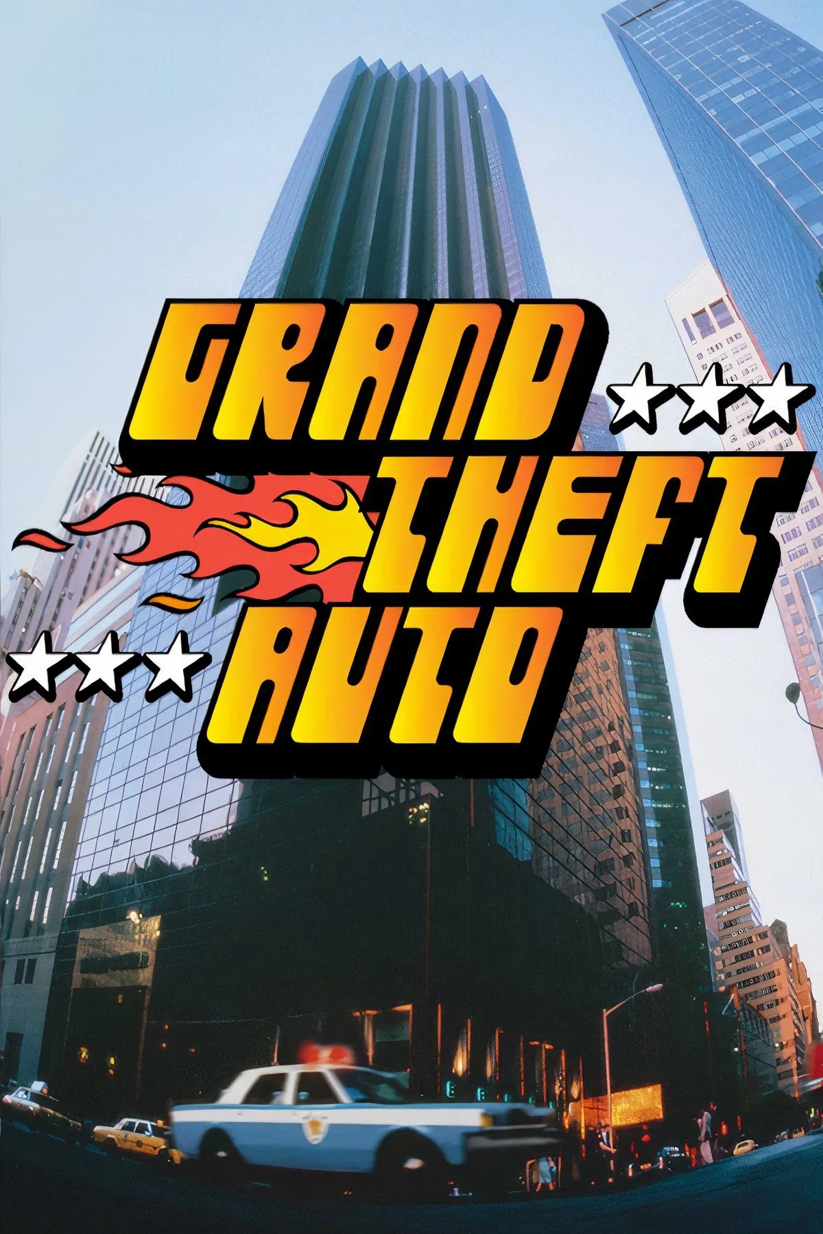 Hình ảnh tổng hợp minh họa gameplay và logo Grand Theft Auto đời đầu, một huyền thoại game thế giới mở.