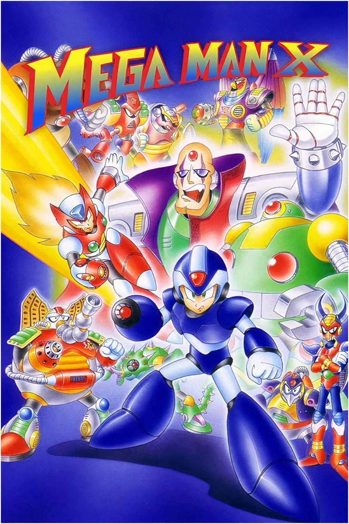 Hình ảnh tổng hợp nhân vật và cảnh chiến đấu từ game Mega Man X