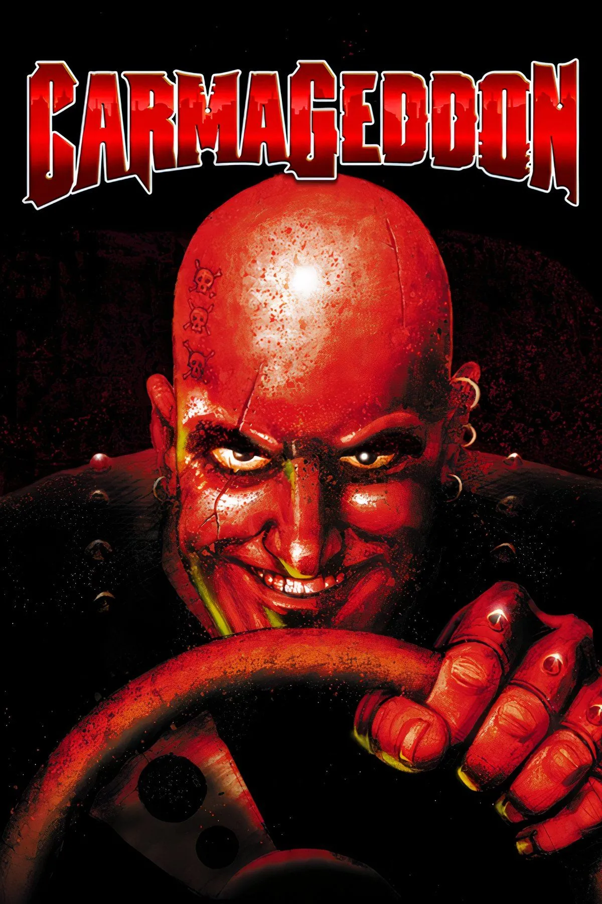 Hình ảnh tổng hợp về gameplay của game đua xe chiến đấu Carmageddon, nổi bật với yếu tố bạo lực và phá hủy.