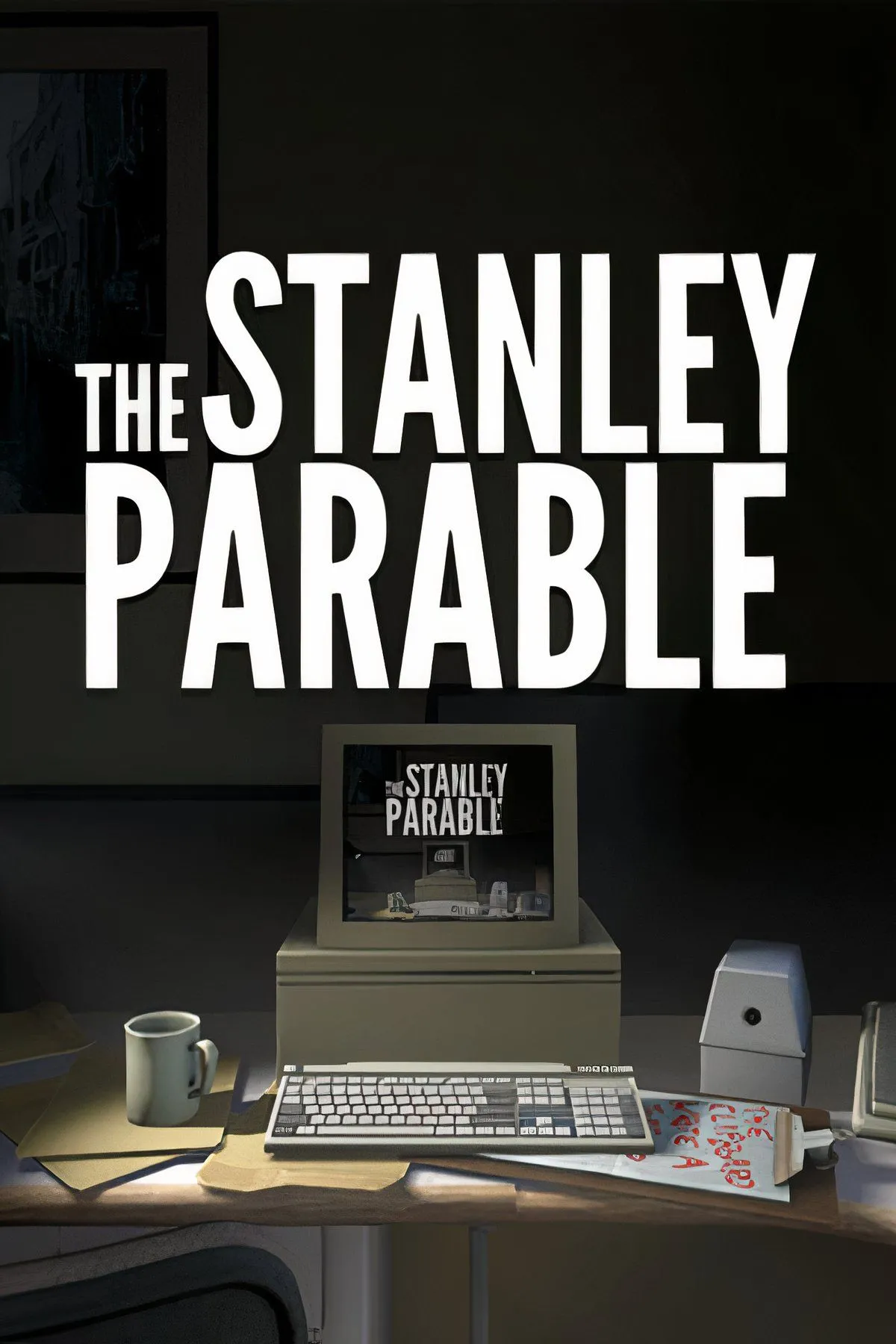 Hình ảnh từ The Stanley Parable, thể hiện phong cách đồ họa đơn giản và không gian game độc đáo.