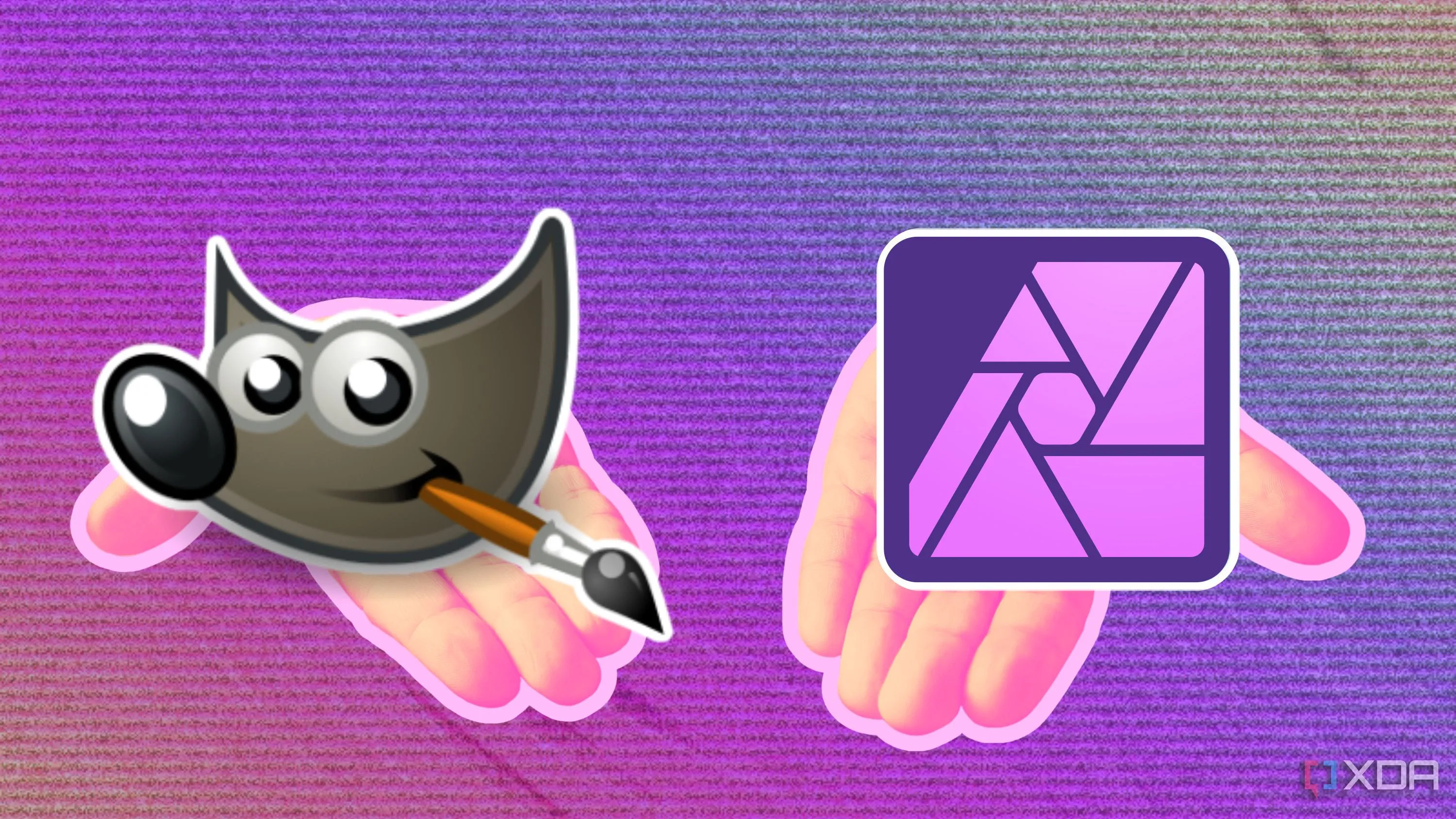 Hình ảnh tượng trưng bàn tay cầm biểu tượng Affinity Photo, thể hiện sự nổi bật của phần mềm này so với các lựa chọn khác trong lĩnh vực chỉnh sửa ảnh.
