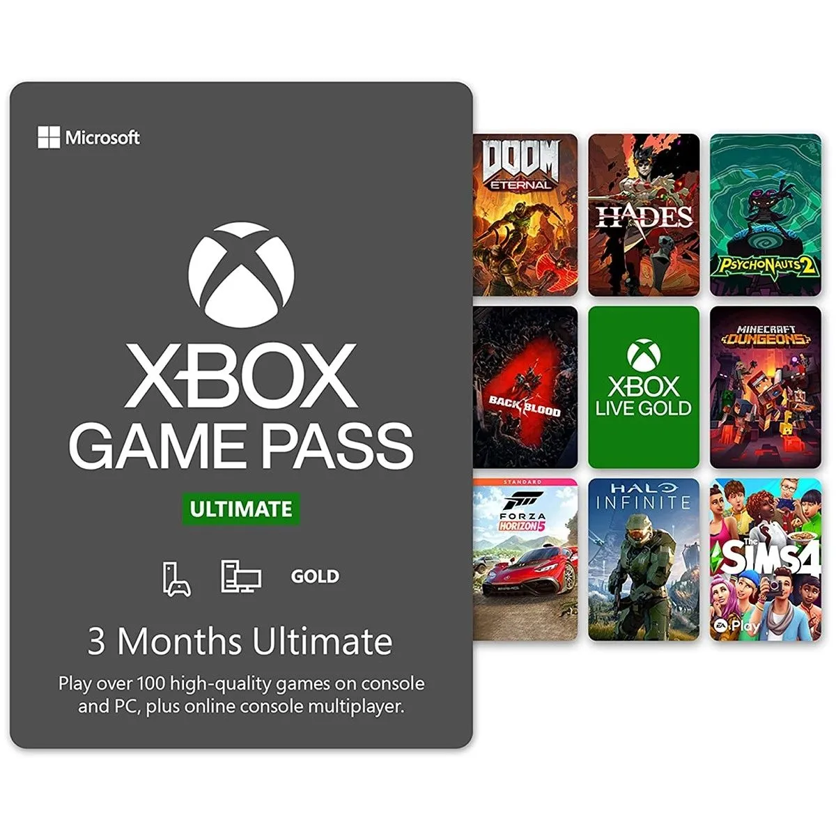 Hộp sản phẩm Xbox Game Pass Ultimate mang đến kho game khổng lồ cho console và PC