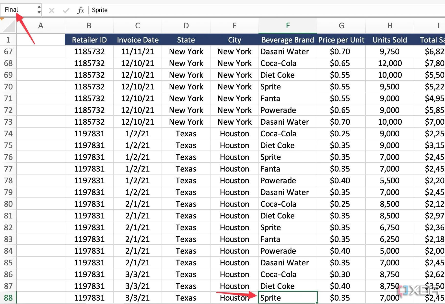 Hướng dẫn đánh dấu ô trong Excel bằng cách đổi tên ô
