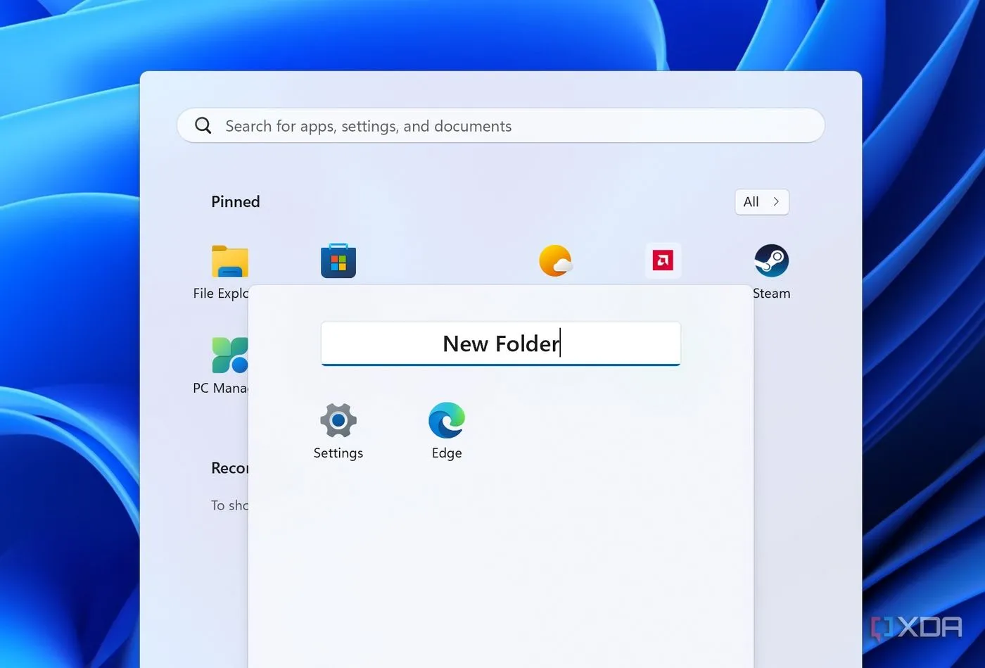 Hướng dẫn đổi tên thư mục vừa tạo trong Start Menu Windows 11, giúp người dùng dễ dàng quản lý các nhóm ứng dụng.