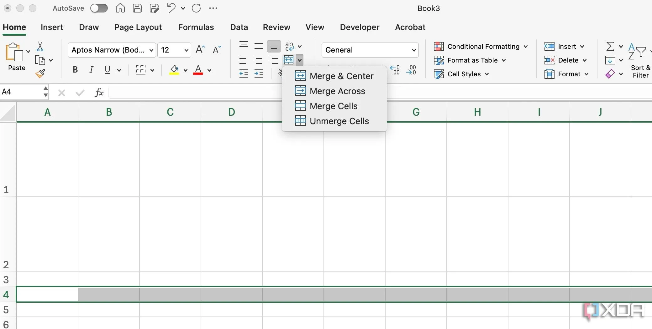 Hướng dẫn gộp và căn giữa ô trong Excel để tạo tiêu đề Habit Tracker