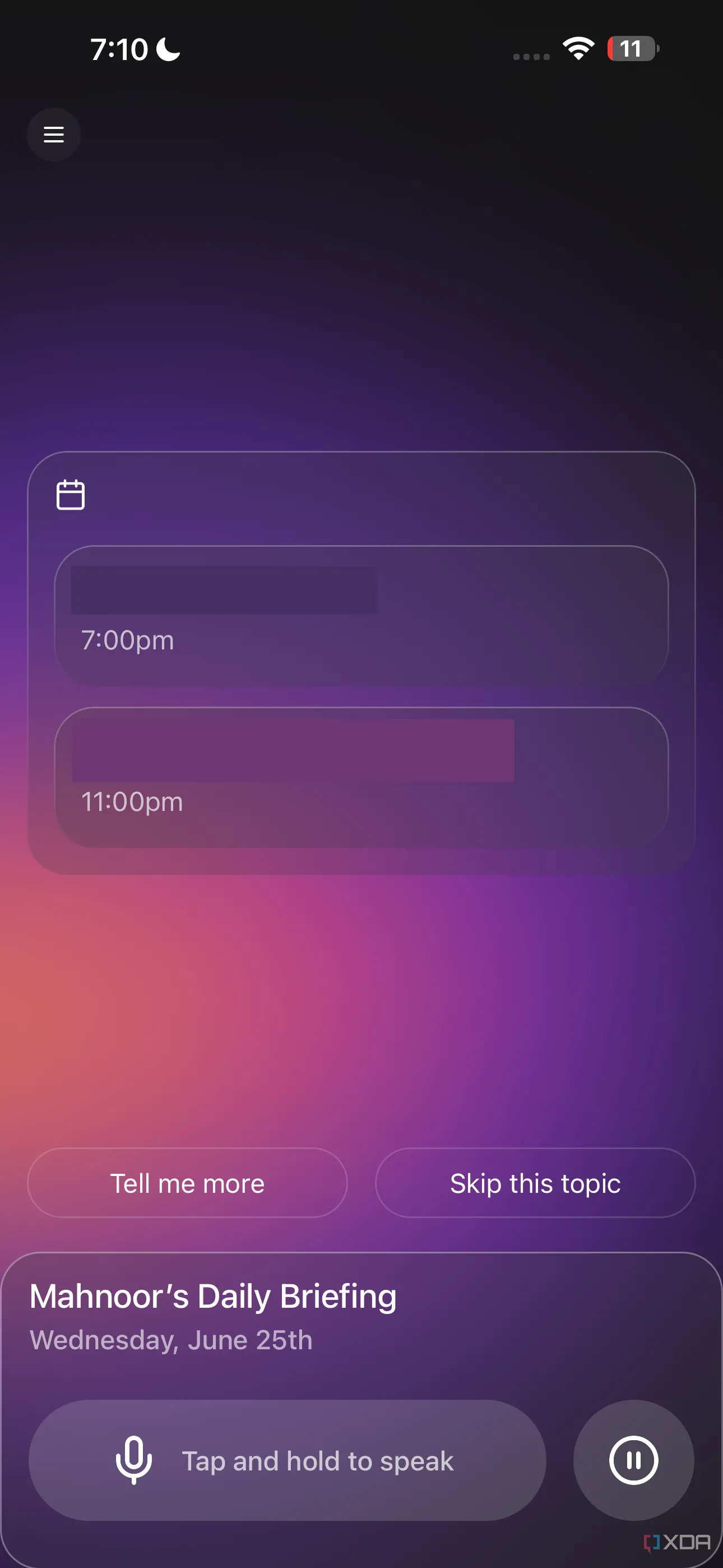 Huxe hiển thị các sự kiện từ Google Calendar trong bản tin Daily Briefing, giúp người dùng nắm bắt lịch trình một cách dễ dàng.