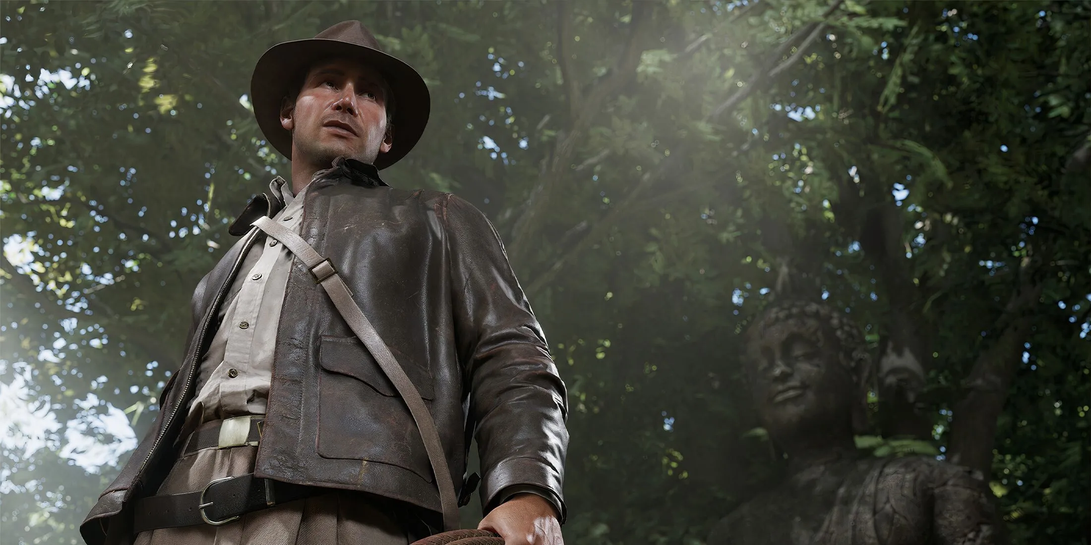 Indiana Jones với chiếc roi trong tựa game 'Indiana Jones and the Great Circle', một ví dụ về game sắp tới có thể tận dụng công nghệ ray tracing