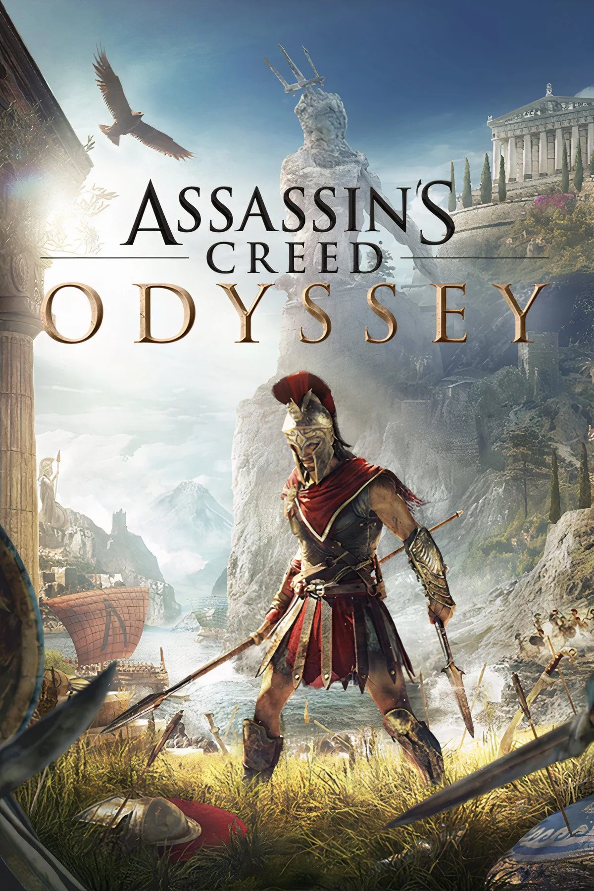Kassandra đứng trên vách đá nhìn ra thế giới mở Hy Lạp cổ đại rộng lớn của Assassin's Creed Odyssey, minh họa trải nghiệm khám phá đỉnh cao.