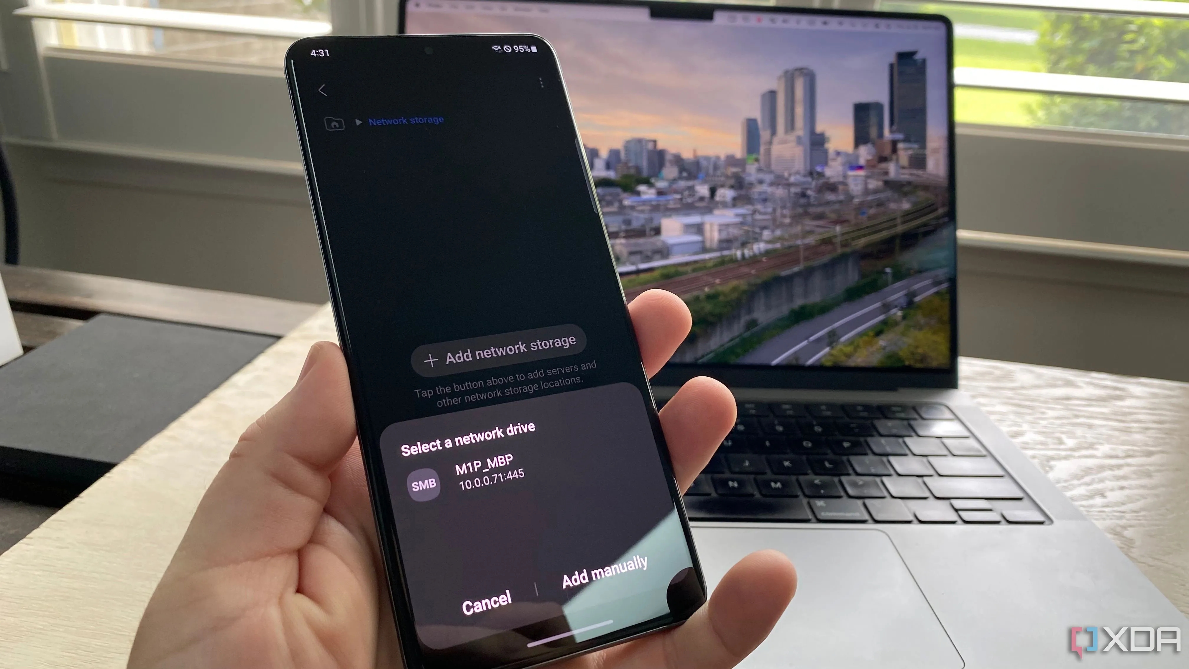 Kết nối ổ đĩa mạng NAS trên thiết bị Android, minh họa việc truy cập thiết bị có IP cố định trong mạng LAN