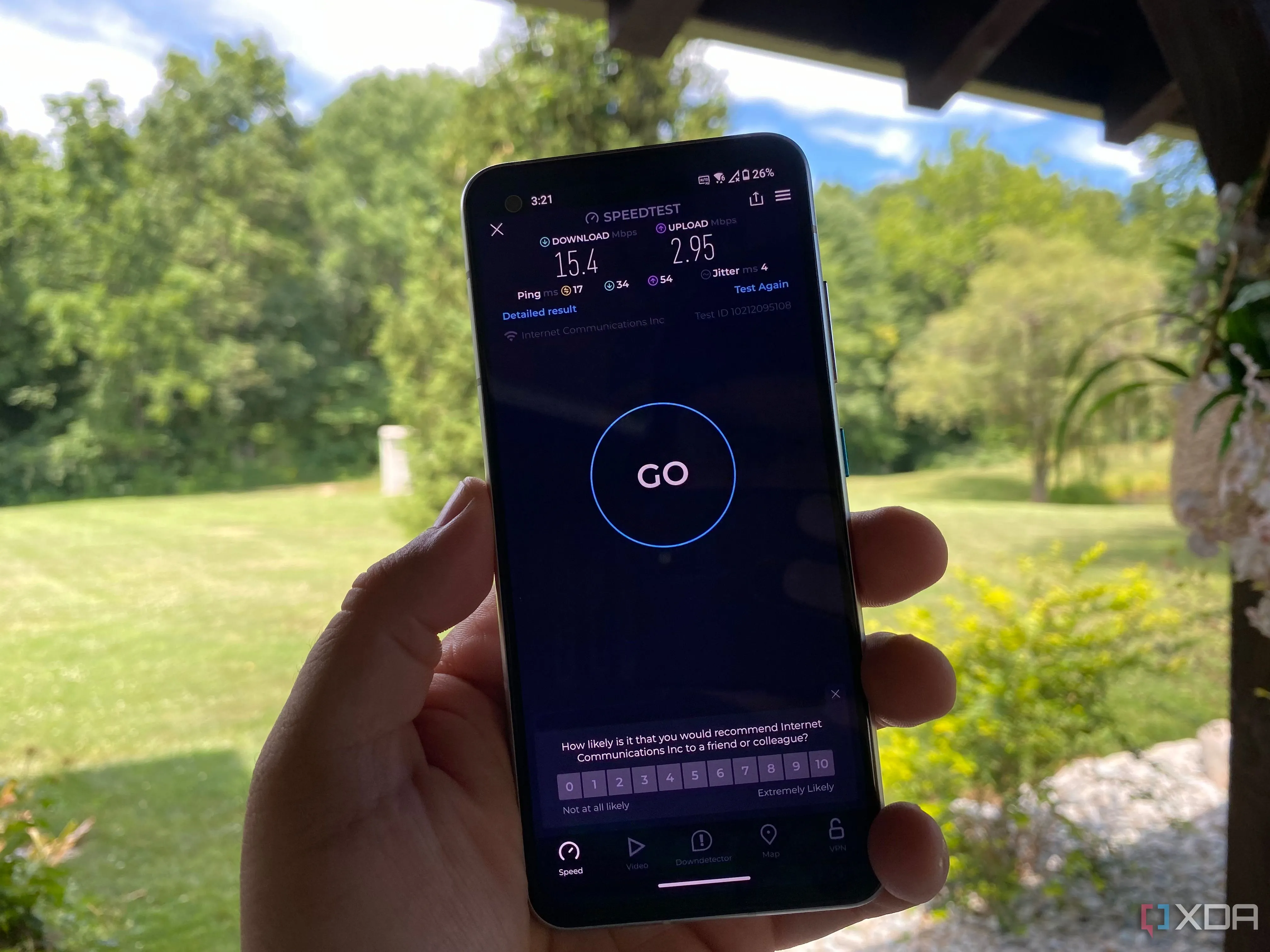 Kết quả kiểm tra tốc độ Wi-Fi hiển thị 15Mbps, minh chứng cho hiệu suất thấp thường gặp khi tái sử dụng router cũ.