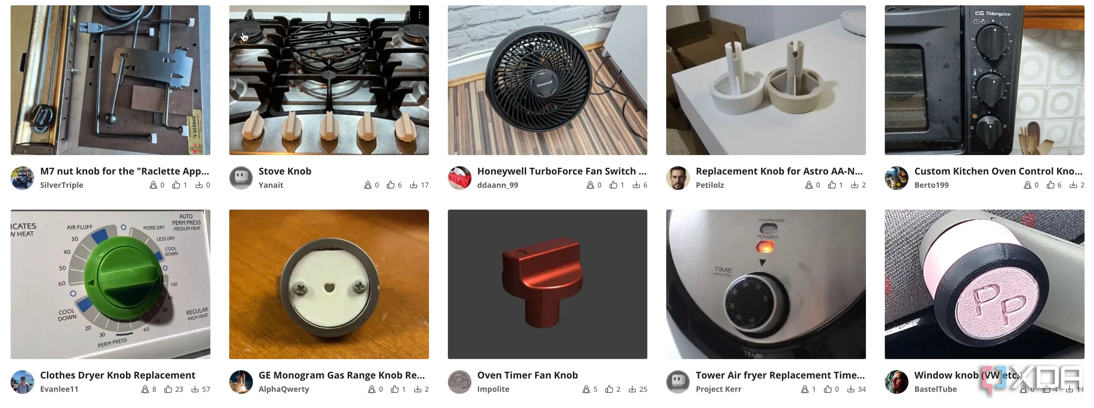 Kết quả tìm kiếm núm vặn thay thế in 3D trên nền tảng MakerWorld