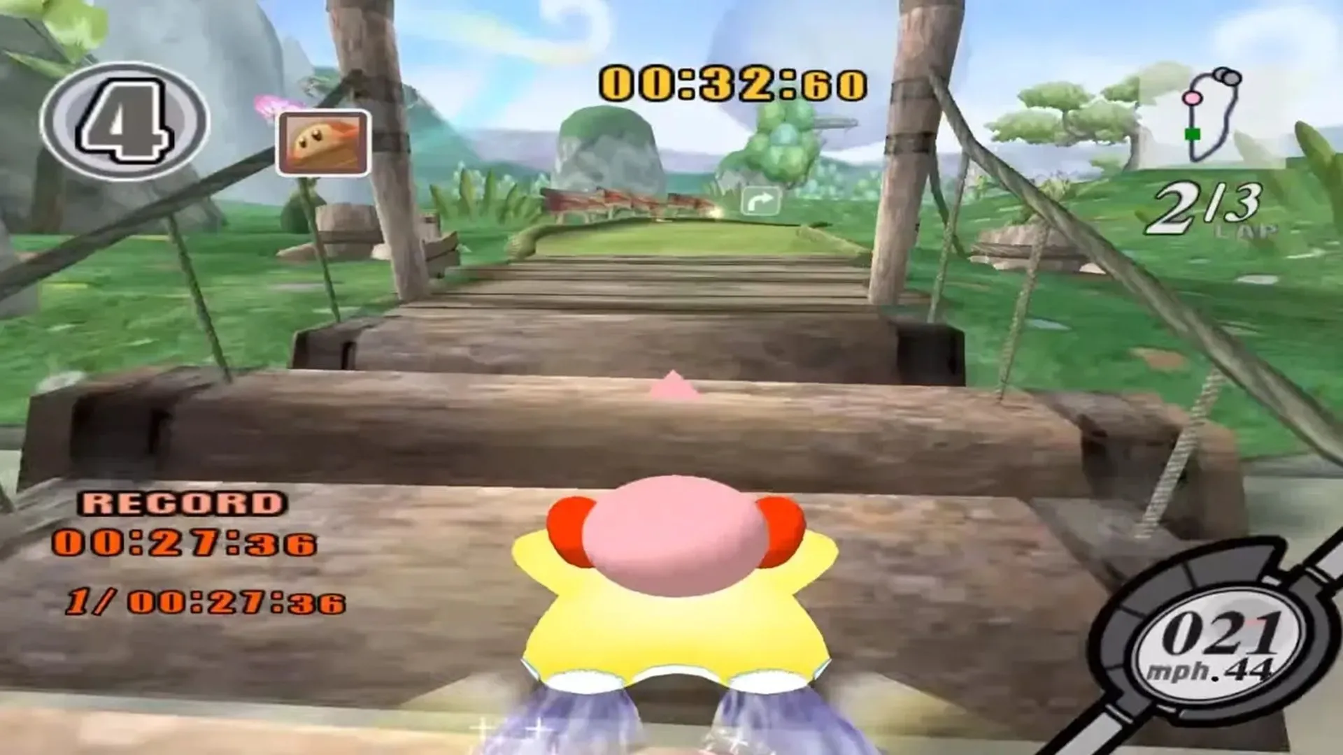 Kirby Air Ride gameplay trên Nintendo GameCube, một game đua xe multiplayer kinh điển