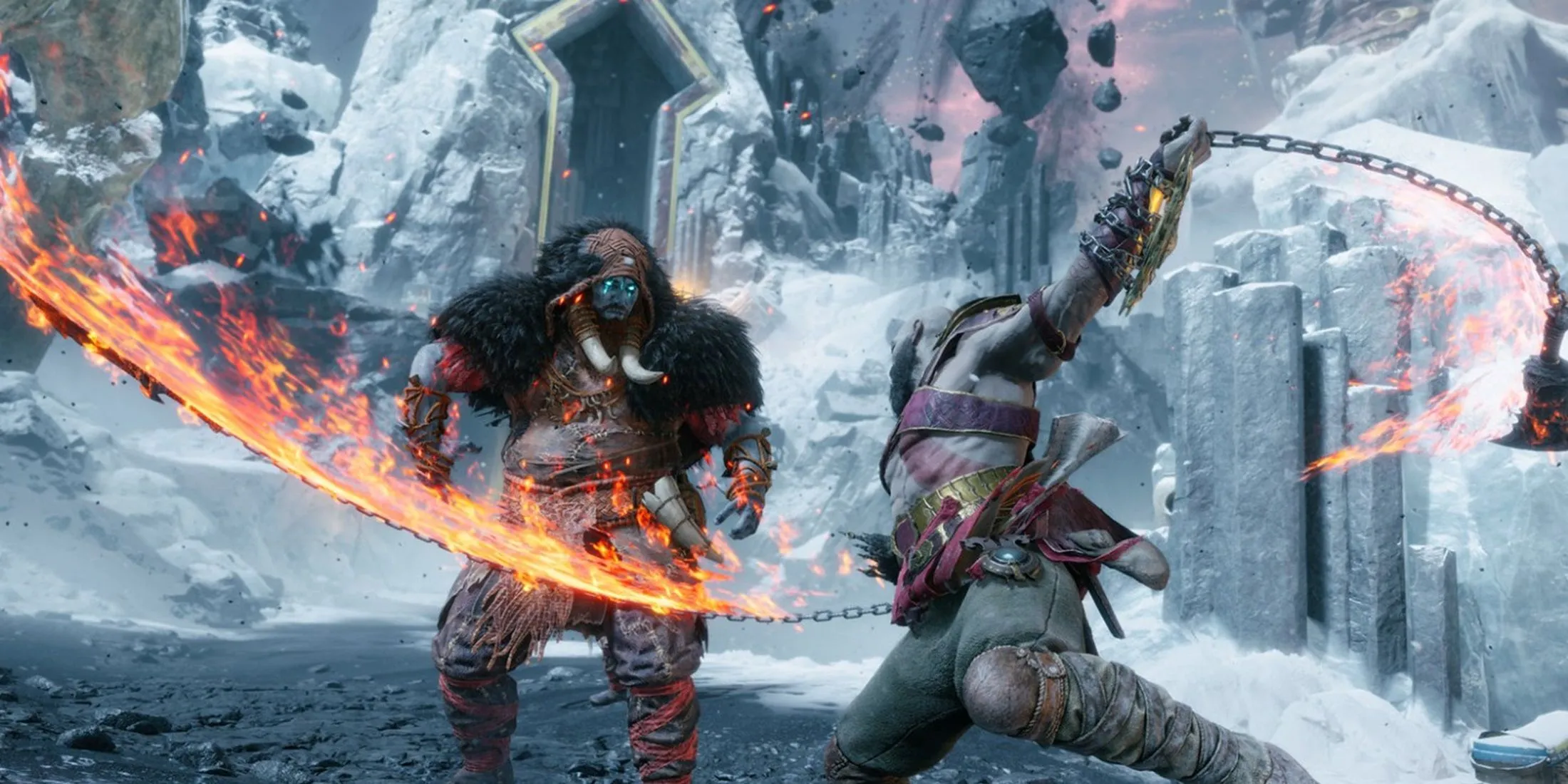 Kratos chiến đấu với Blades of Chaos trong God of War Ragnarok