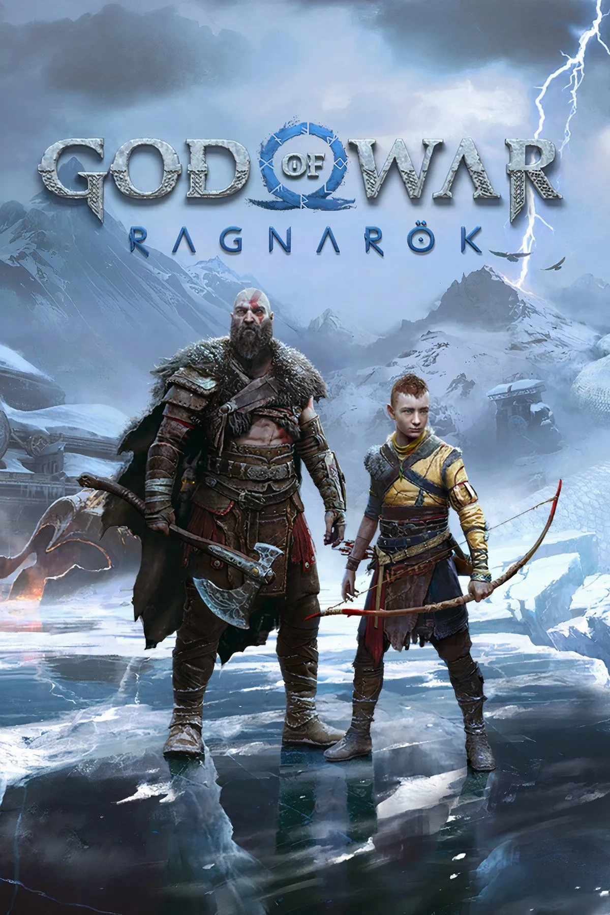 Kratos và Mimir trong bối cảnh hùng vĩ của God of War Ragnarok Valhalla