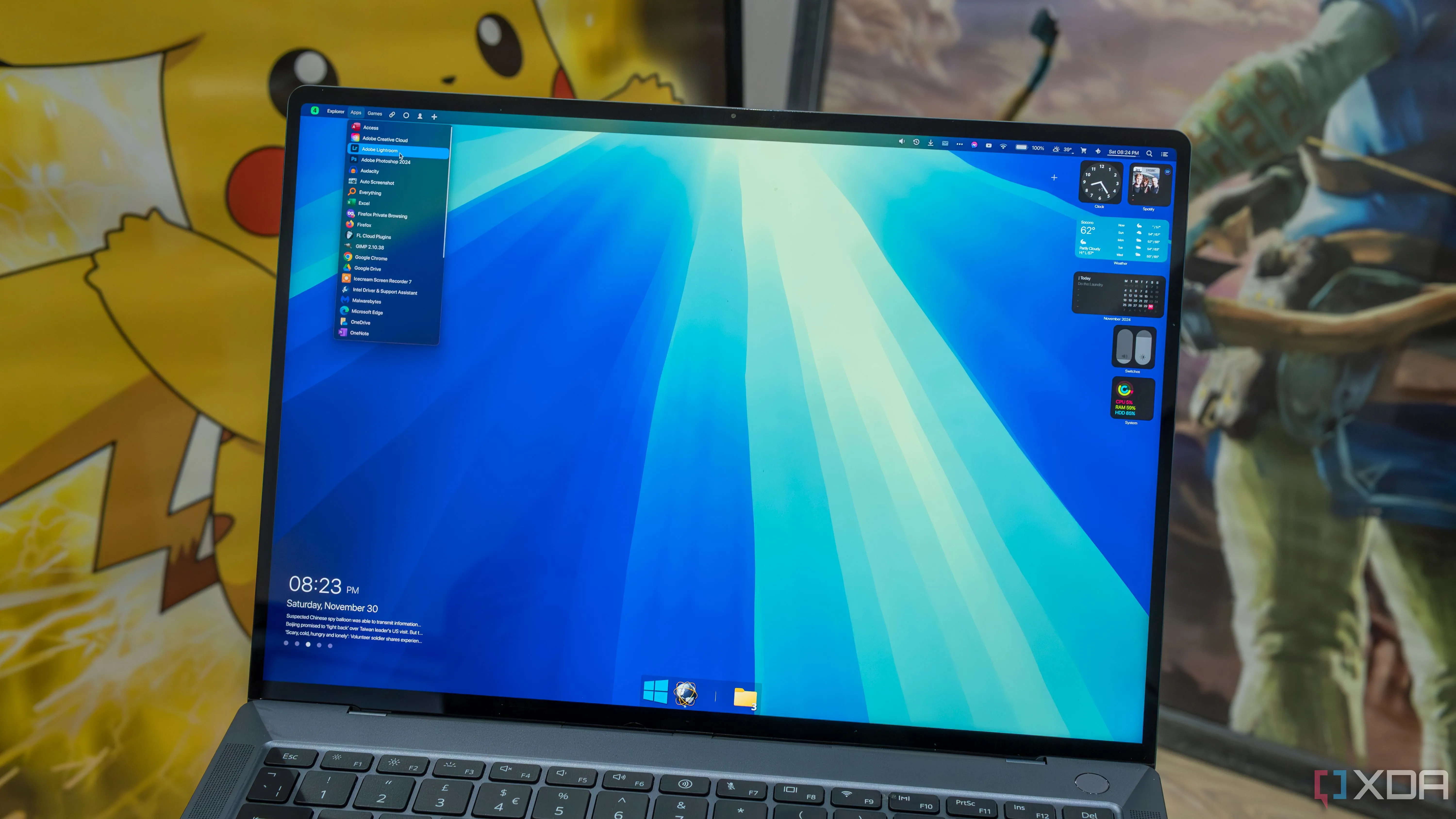 Laptop Windows 11 được tùy biến giao diện giống macOS