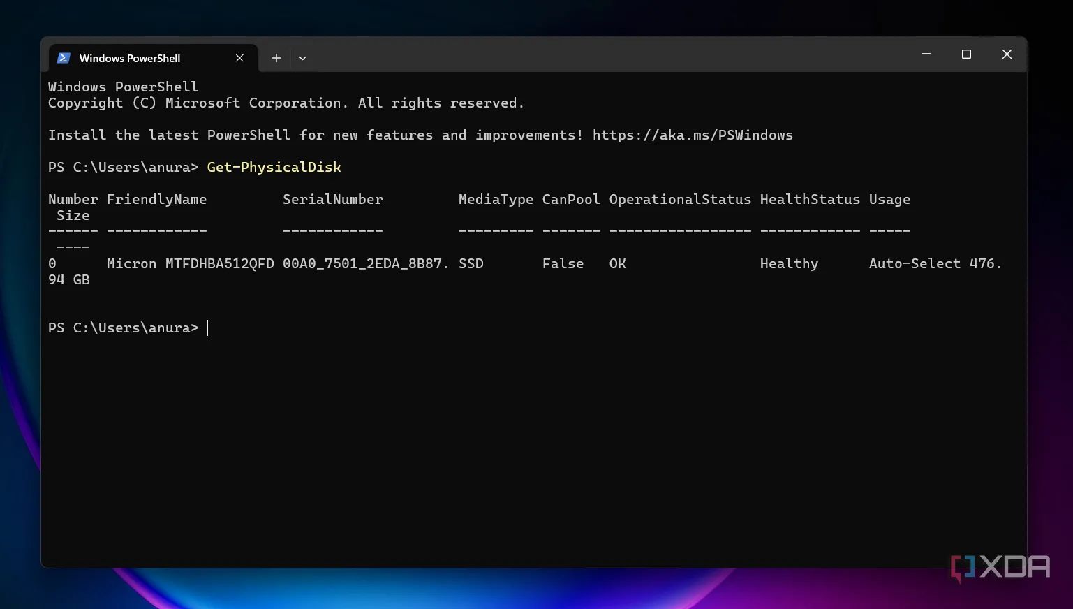 Lệnh PowerShell kiểm tra sức khỏe ổ đĩa