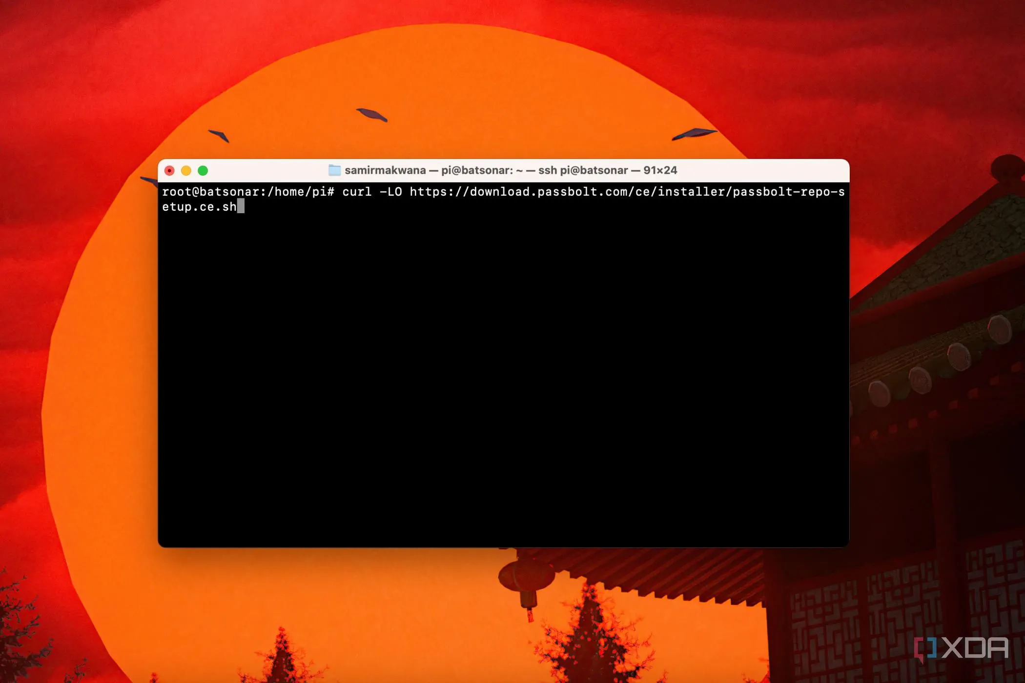 Lệnh tải script cài đặt Passbolt Community Edition trong terminal