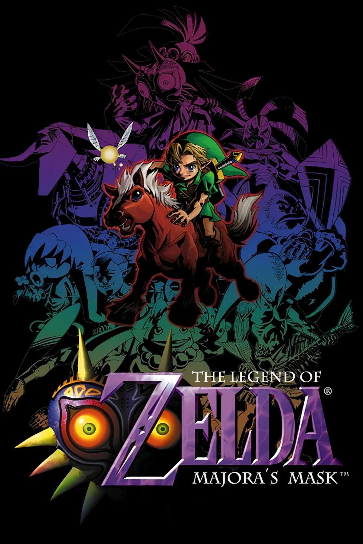 Link đeo mặt nạ Majora trong The Legend of Zelda: Majora's Mask, một thử nghiệm táo bạo của Nintendo