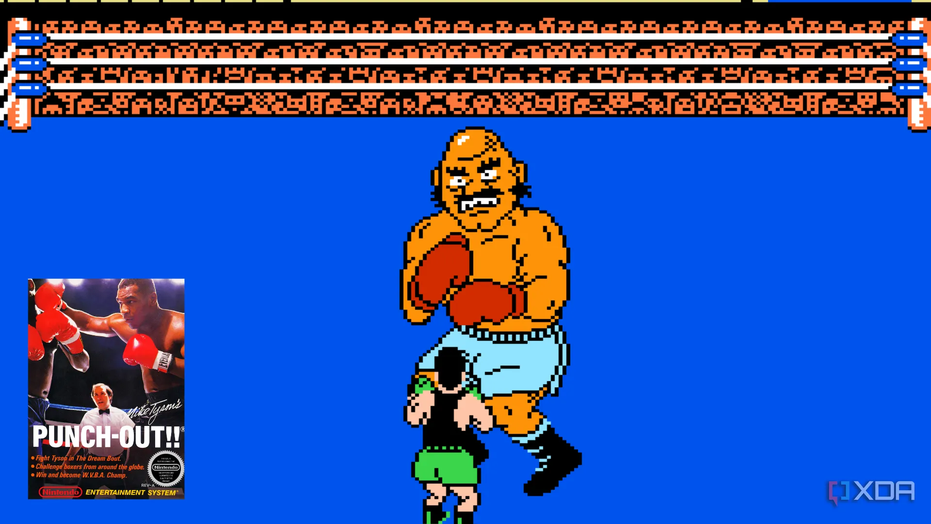 Little Mac đối đầu Bald Bull trong trận đấu quyền Anh của Mike Tyson's Punch-Out!