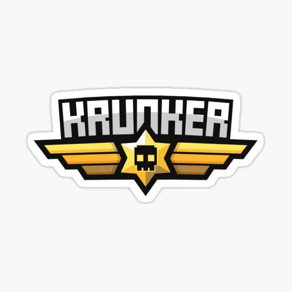 Logo game bắn súng góc nhìn thứ nhất Krunker với phong cách đồ họa pixelated