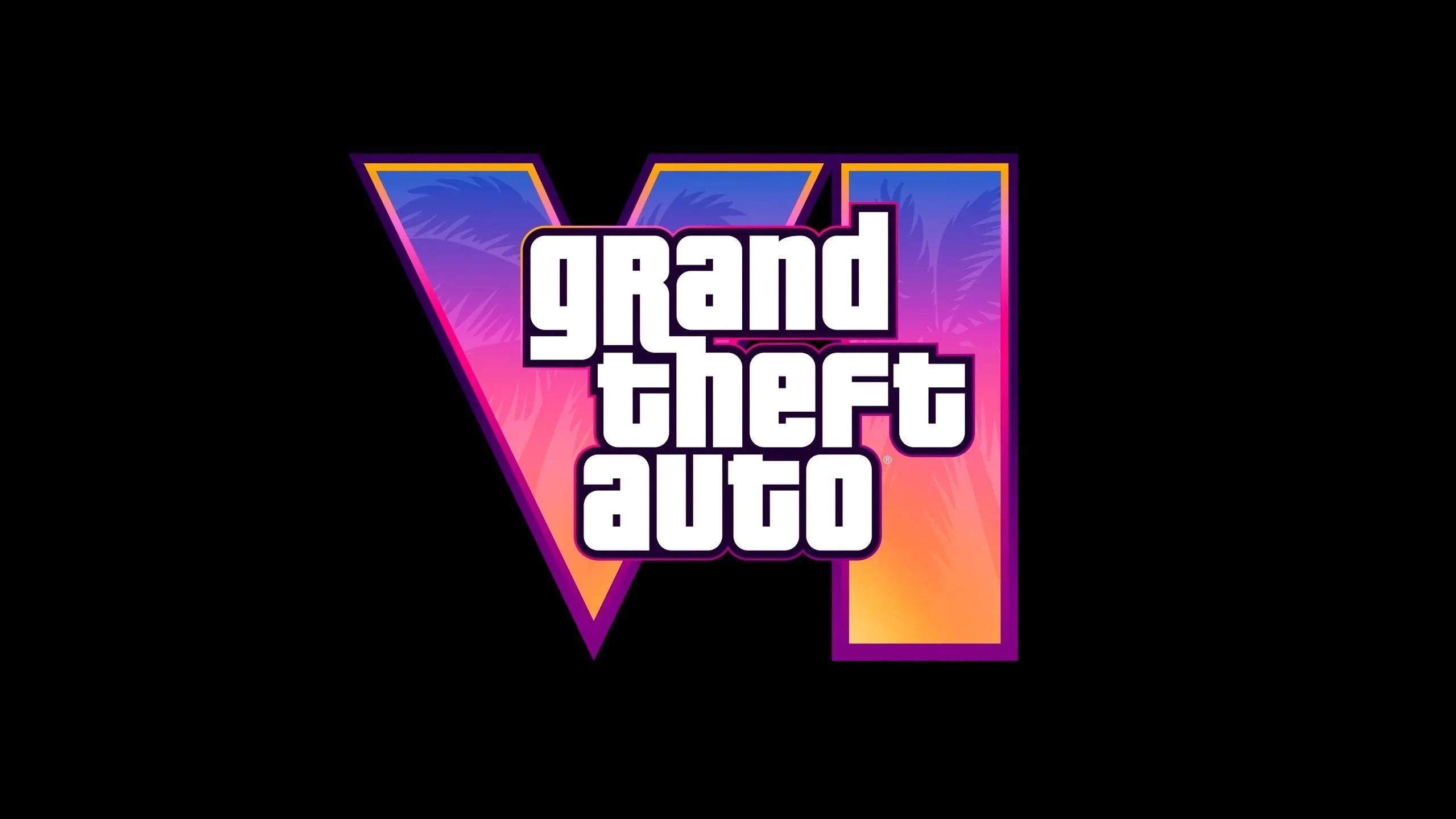 Logo game Grand Theft Auto VI màu đỏ nổi bật trên nền tối