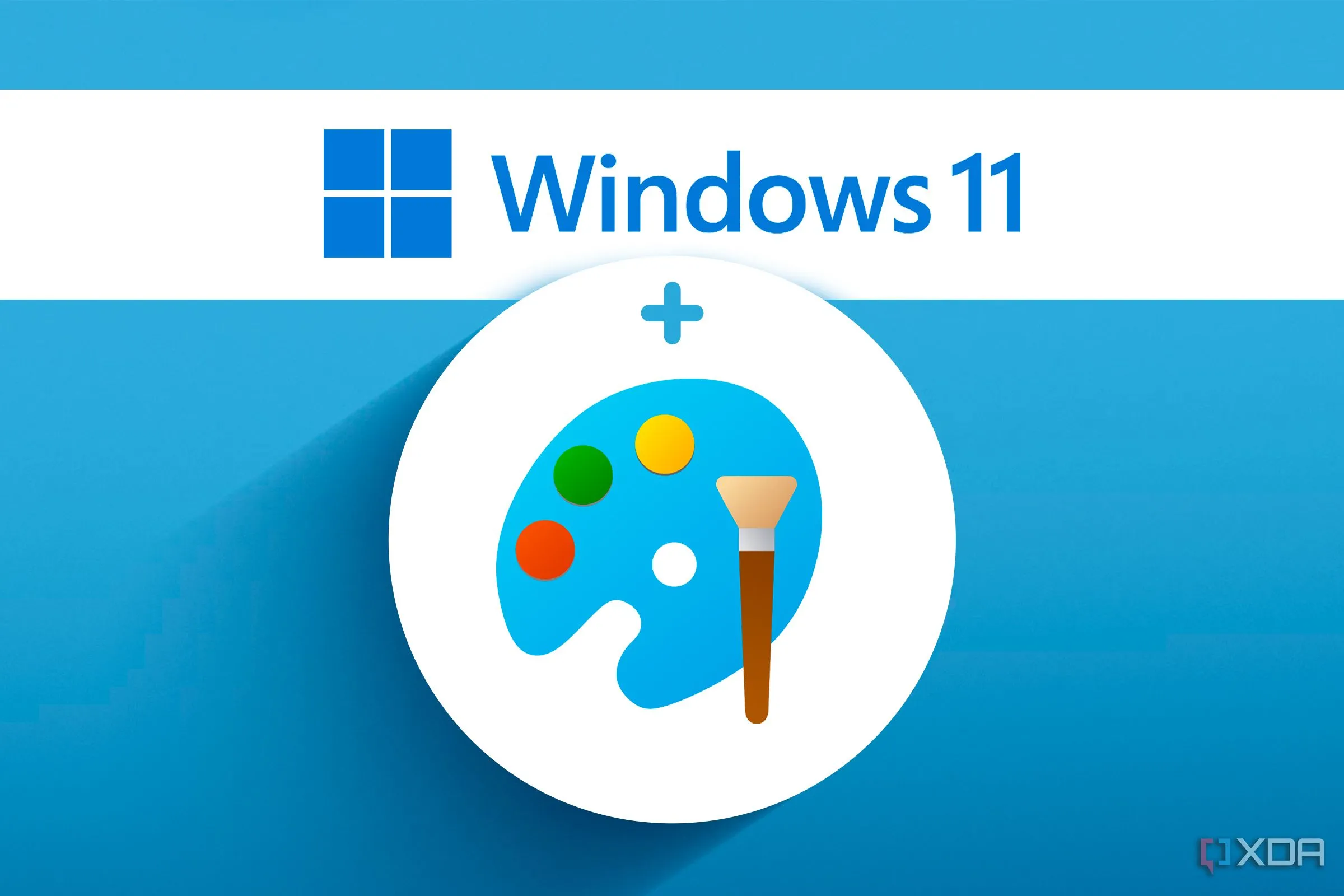 Logo Windows 11 và biểu tượng Microsoft Paint minh họa sự tích hợp và các tính năng mới