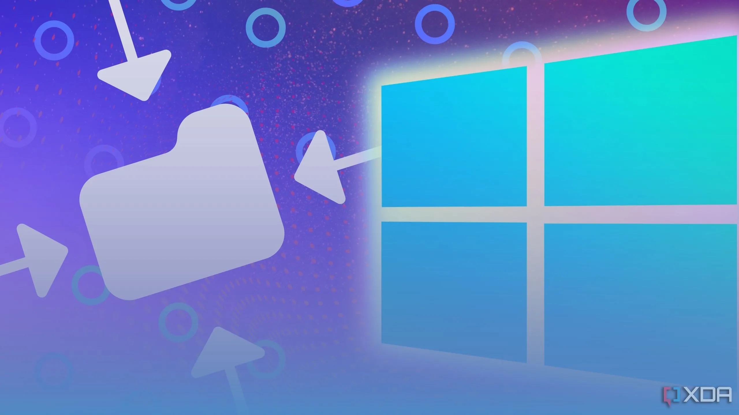 Logo Windows với hình ảnh thư mục file đang được nén
