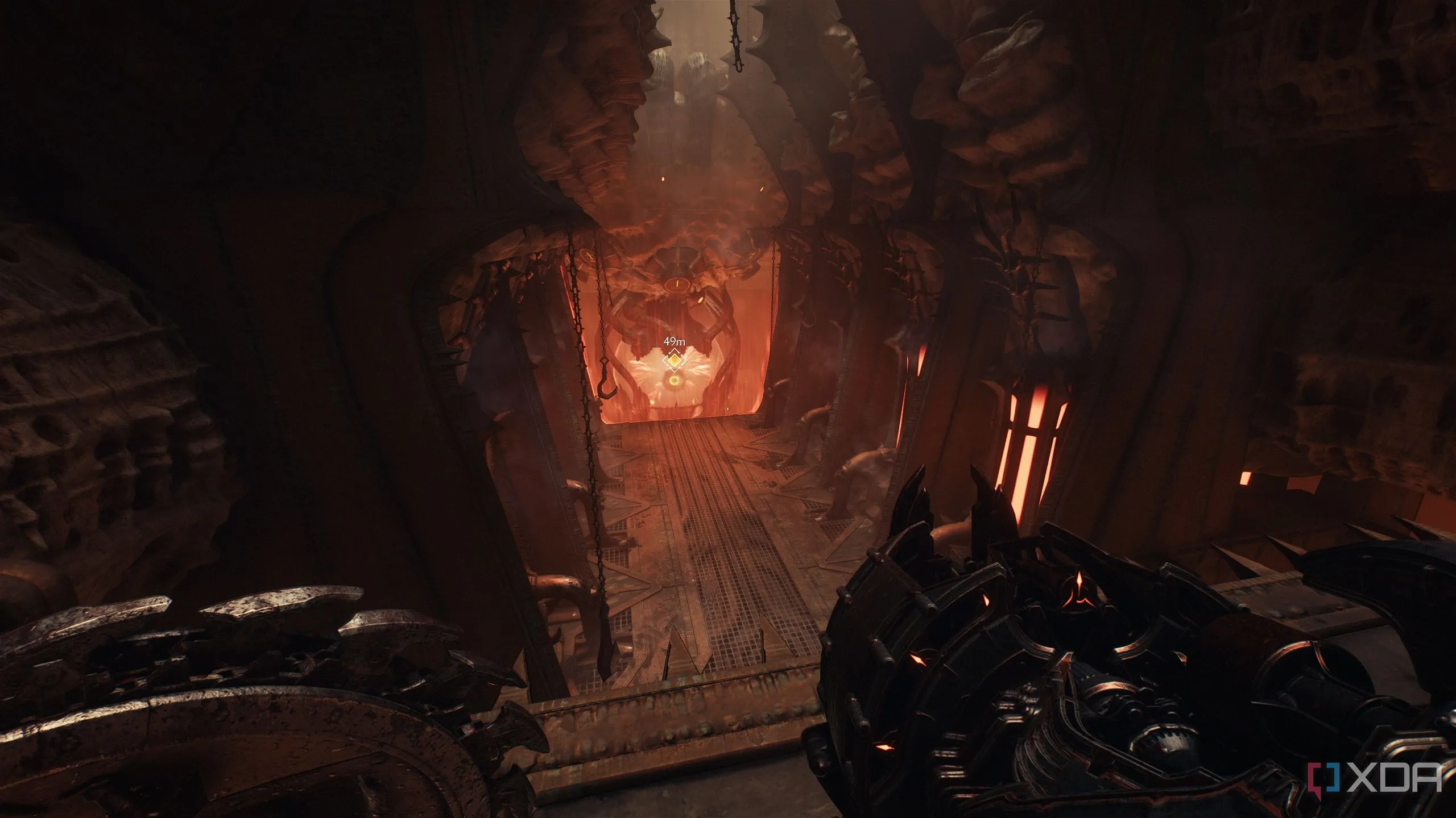 Lối thoát tàu Hell Carrier bị cháy trong Doom The Dark Ages Chapter 5