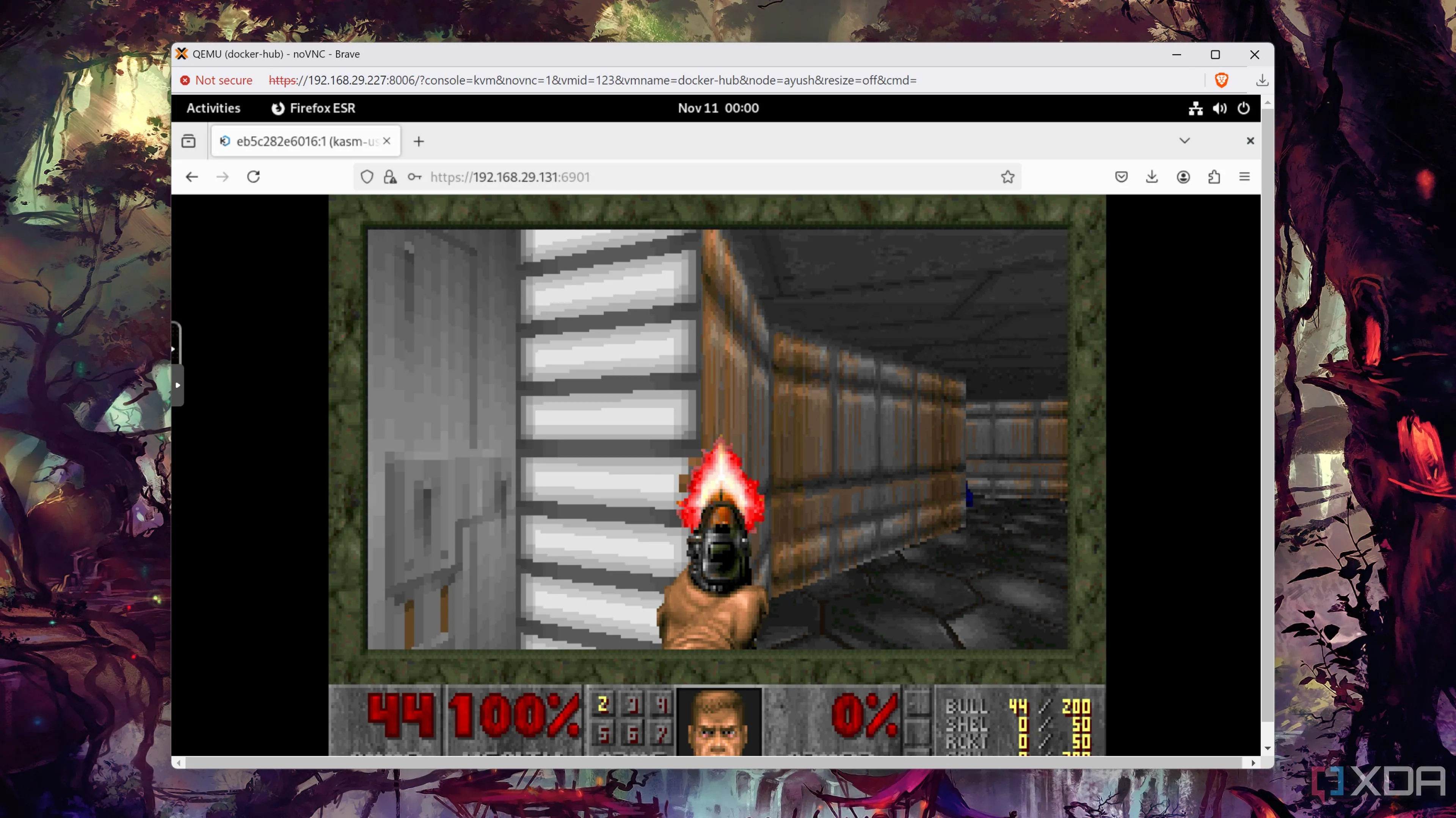 Màn hình chơi game Doom cổ điển trong môi trường Docker