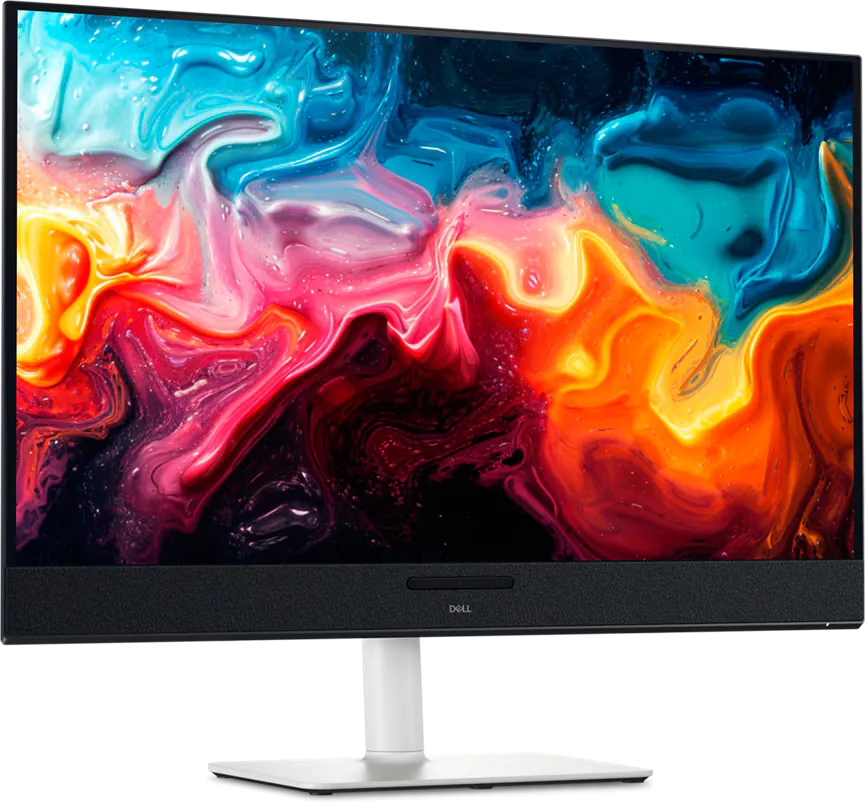 Màn hình Dell 32 Plus 4K QD-OLED màu xám với thiết kế hiện đại