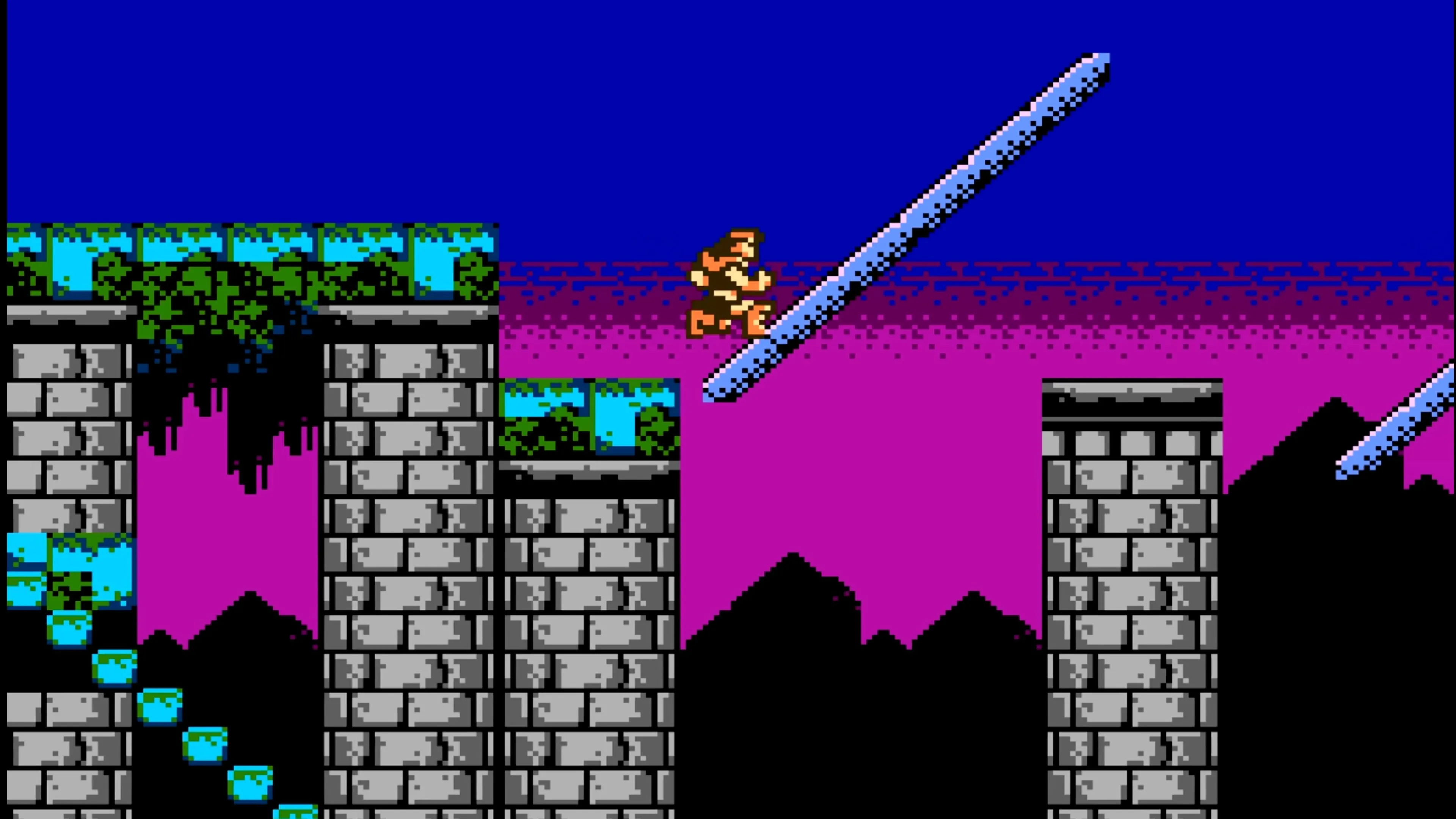 Màn hình game Castlevania III: Dracula's Curse với Trevor Belmont đang chiến đấu