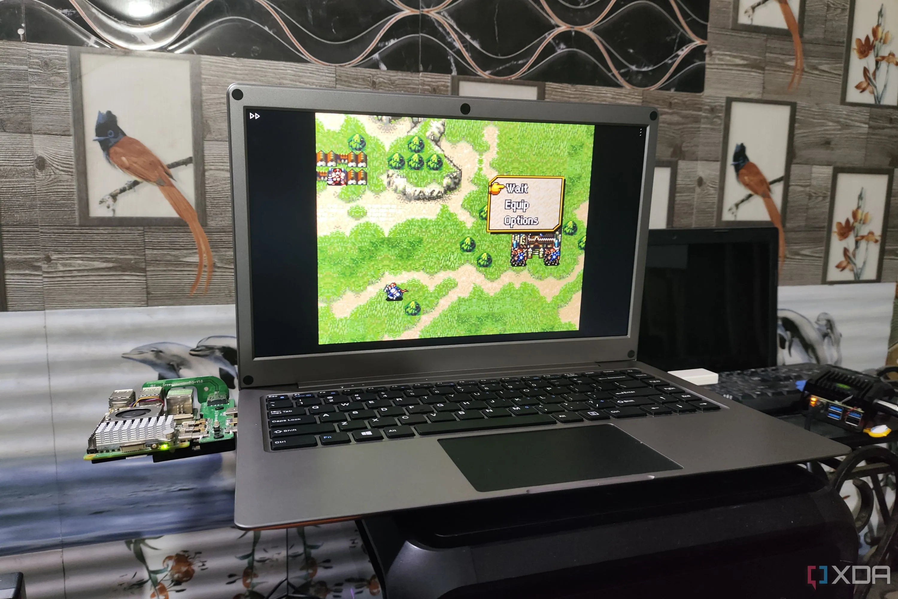 Màn hình game Fire Emblem: Genealogy of the Holy War đang chạy trên Raspberry Pi 5, thể hiện khả năng xử lý game chiến thuật phức tạp.