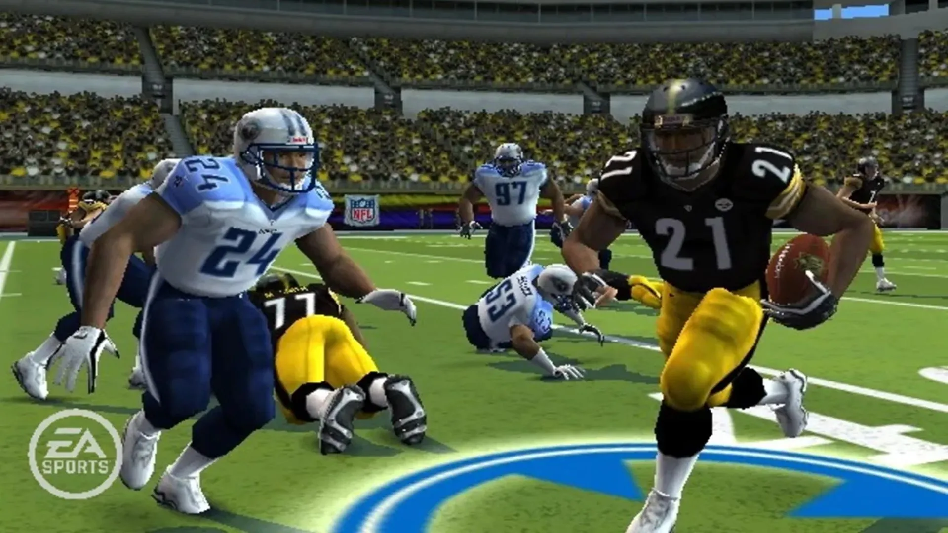 Màn hình gameplay của tựa game Madden 09 trên Xbox 360, minh họa cho phiên bản đặc biệt hiếm.