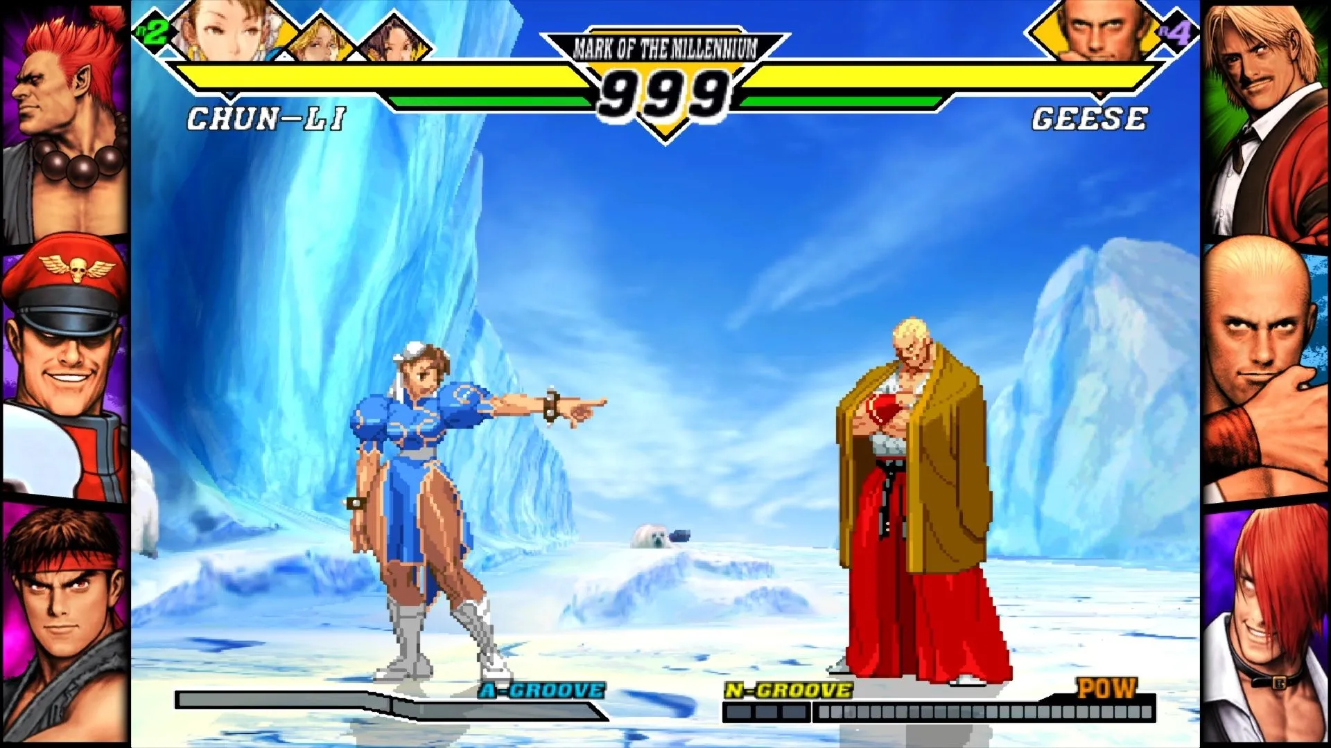 Màn hình gameplay online của Capcom Fighting Collection 2