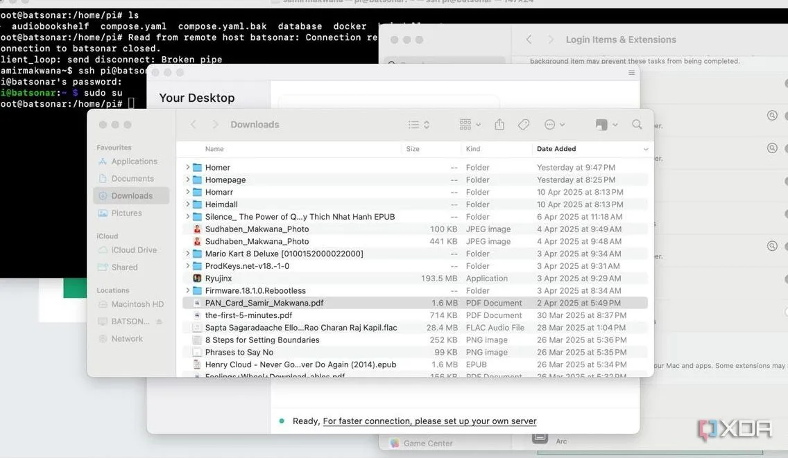 Màn hình hiển thị một phiên hoạt động của RustDesk, cho thấy khả năng tự host và tùy chỉnh