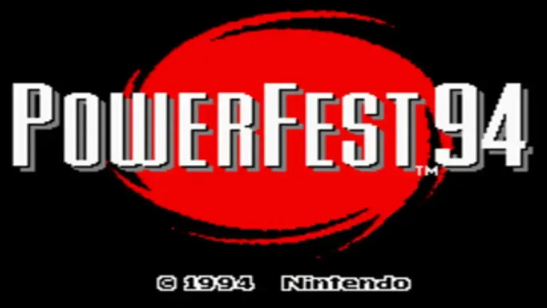 Màn hình khởi động của giải đấu Nintendo Powerfest 1994 trên hệ máy Super Nintendo