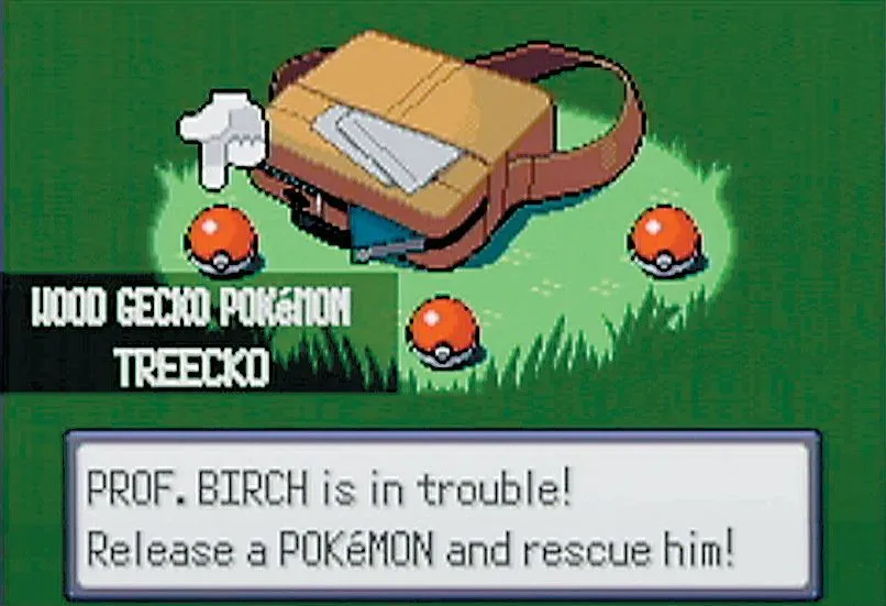 Màn hình lựa chọn Pokémon trong phiên bản R.O.W.E