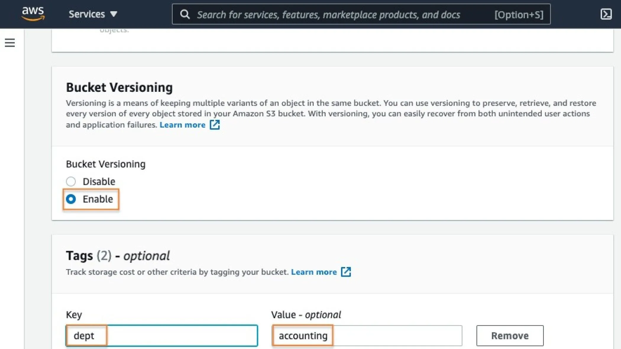 Màn hình tạo bucket lưu trữ trên Amazon S3, bước đầu để sử dụng dịch vụ Amazon Glacier cho sao lưu dài hạn