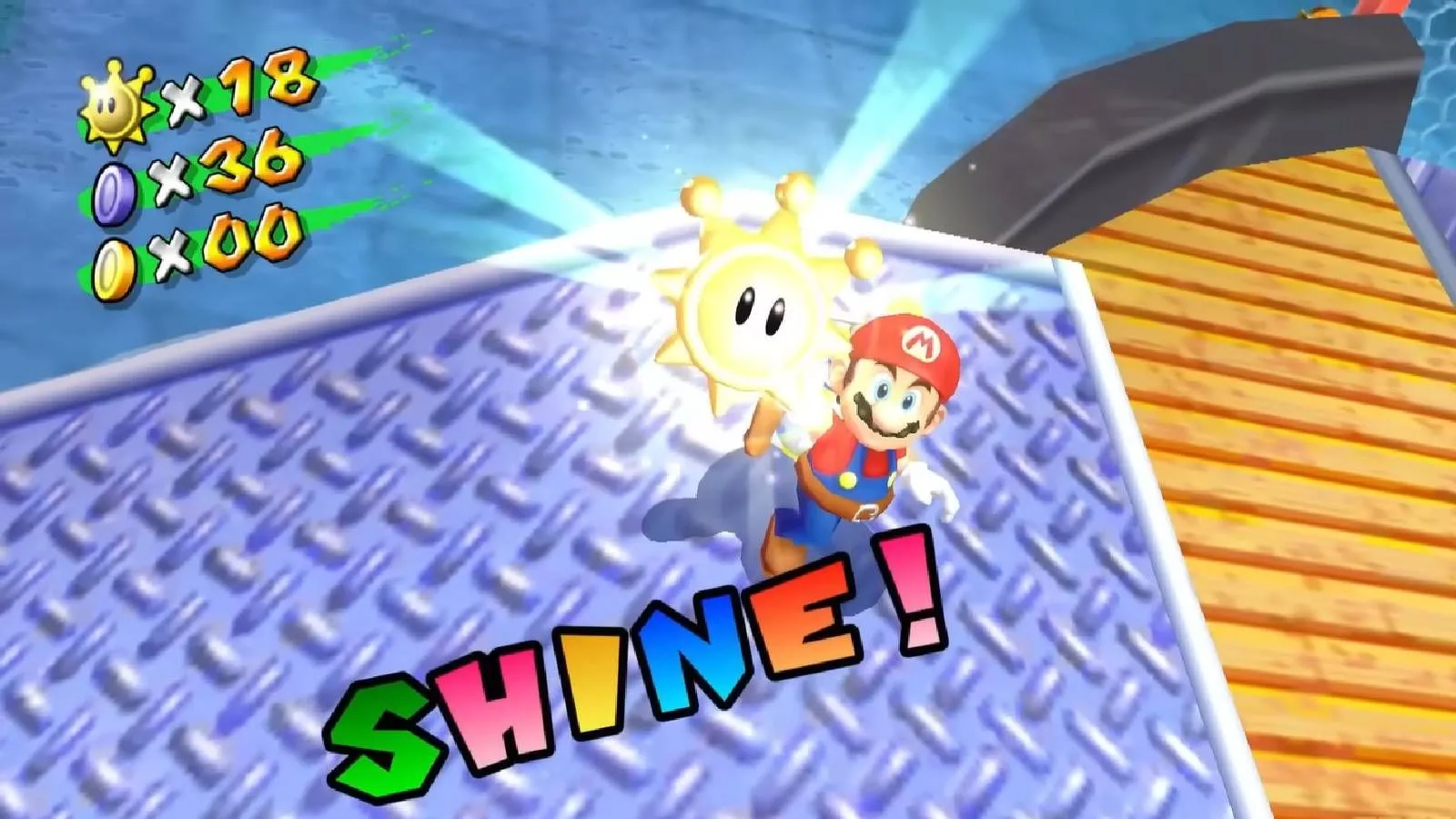 Mario nhặt &quot;shine&quot; trong game Super Mario Sunshine, minh họa tầm quan trọng của trải nghiệm game chất lượng trên các console Nintendo.