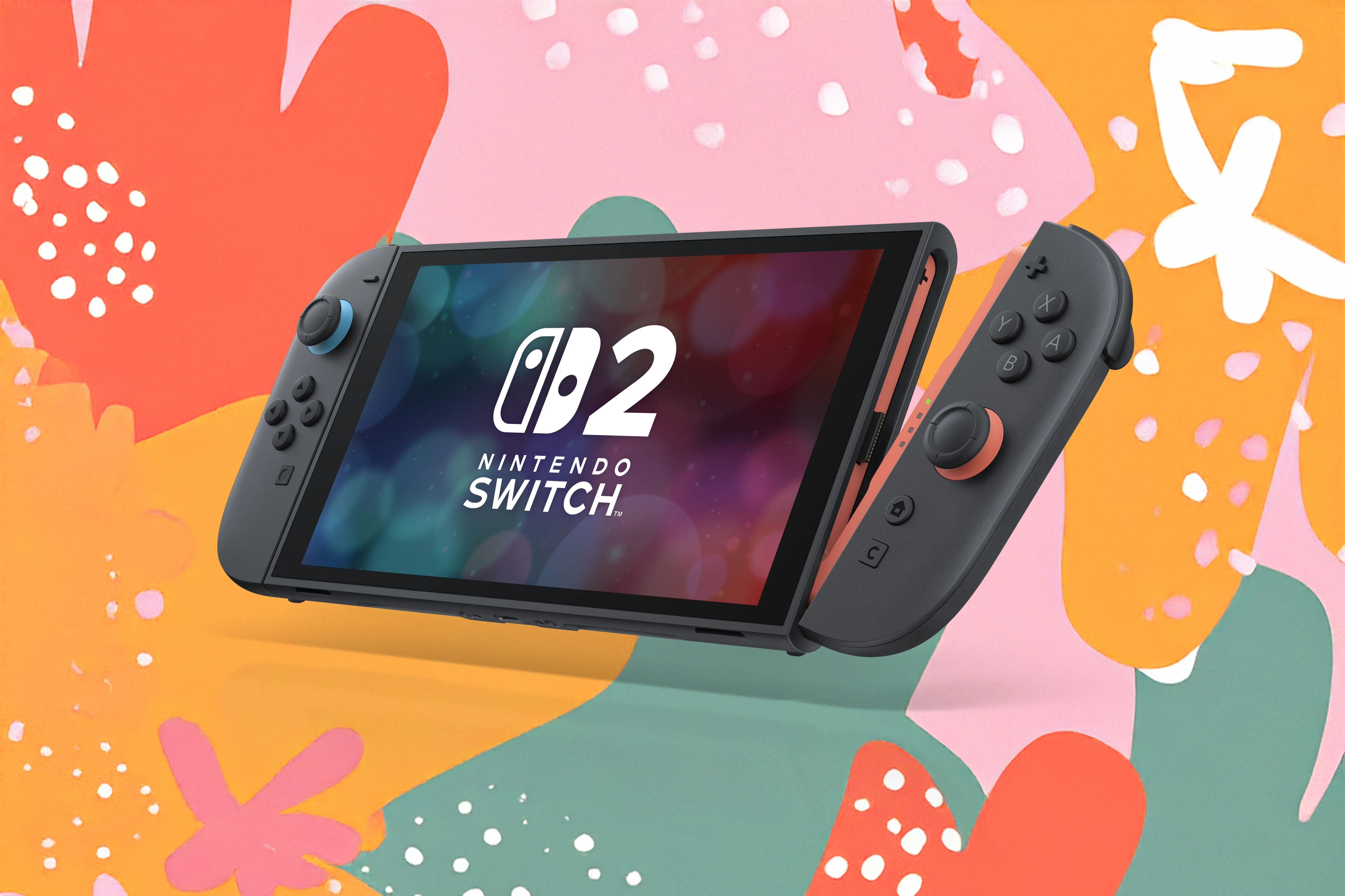 Máy chơi game Nintendo Switch 2 với tay cầm Joy-Con 2 đang được tháo ra, biểu tượng cho sự ra đời của console thế hệ mới cùng các tựa game hấp dẫn.