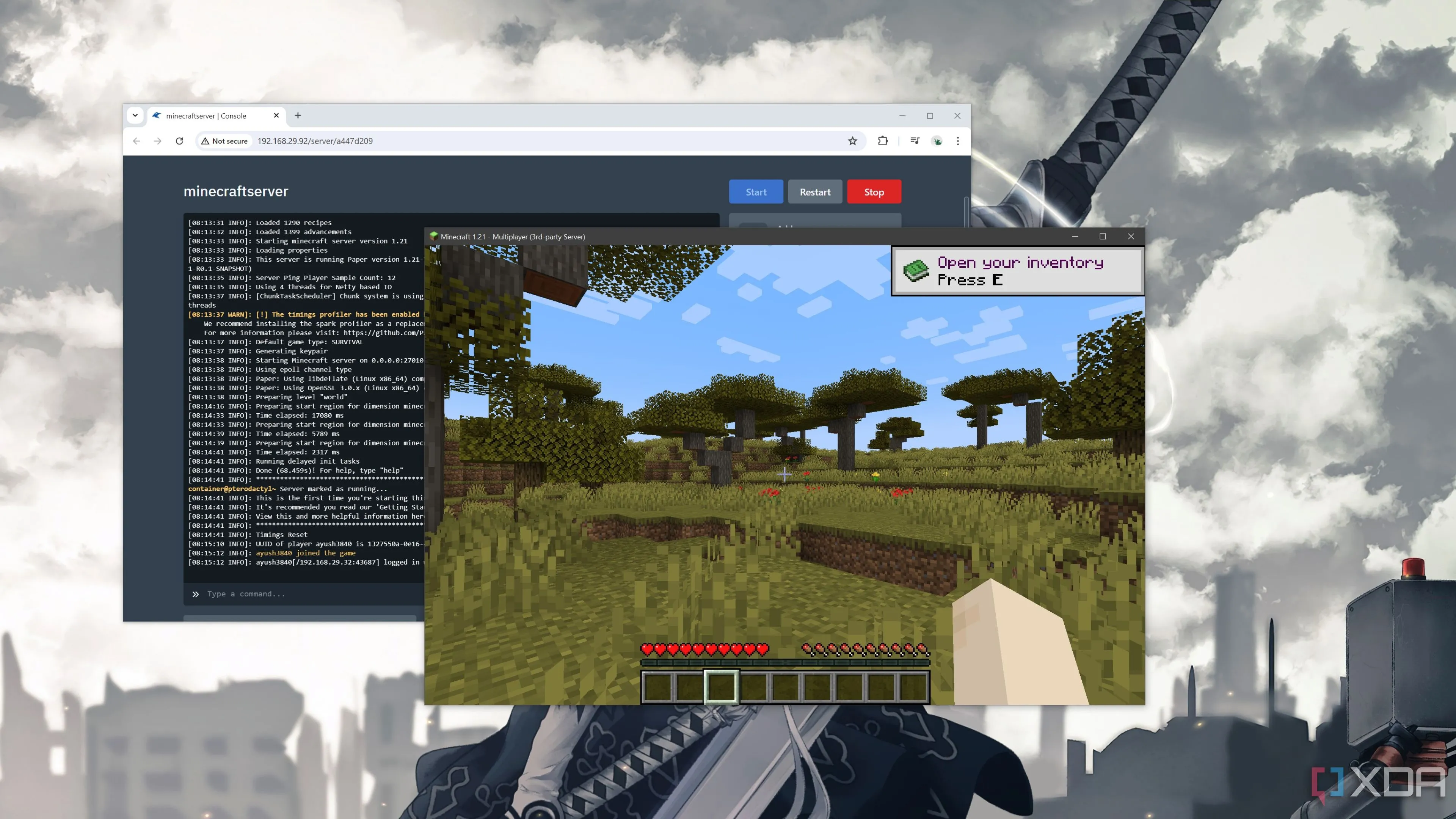 Máy chủ Pterodactyl chạy Minecraft tự host