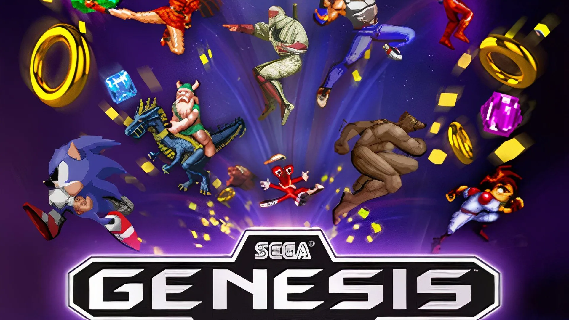 Máy console Sega Genesis màu đen, nền tảng của tựa game Batman Returns huyền thoại, một biểu tượng của kỷ nguyên game 16-bit