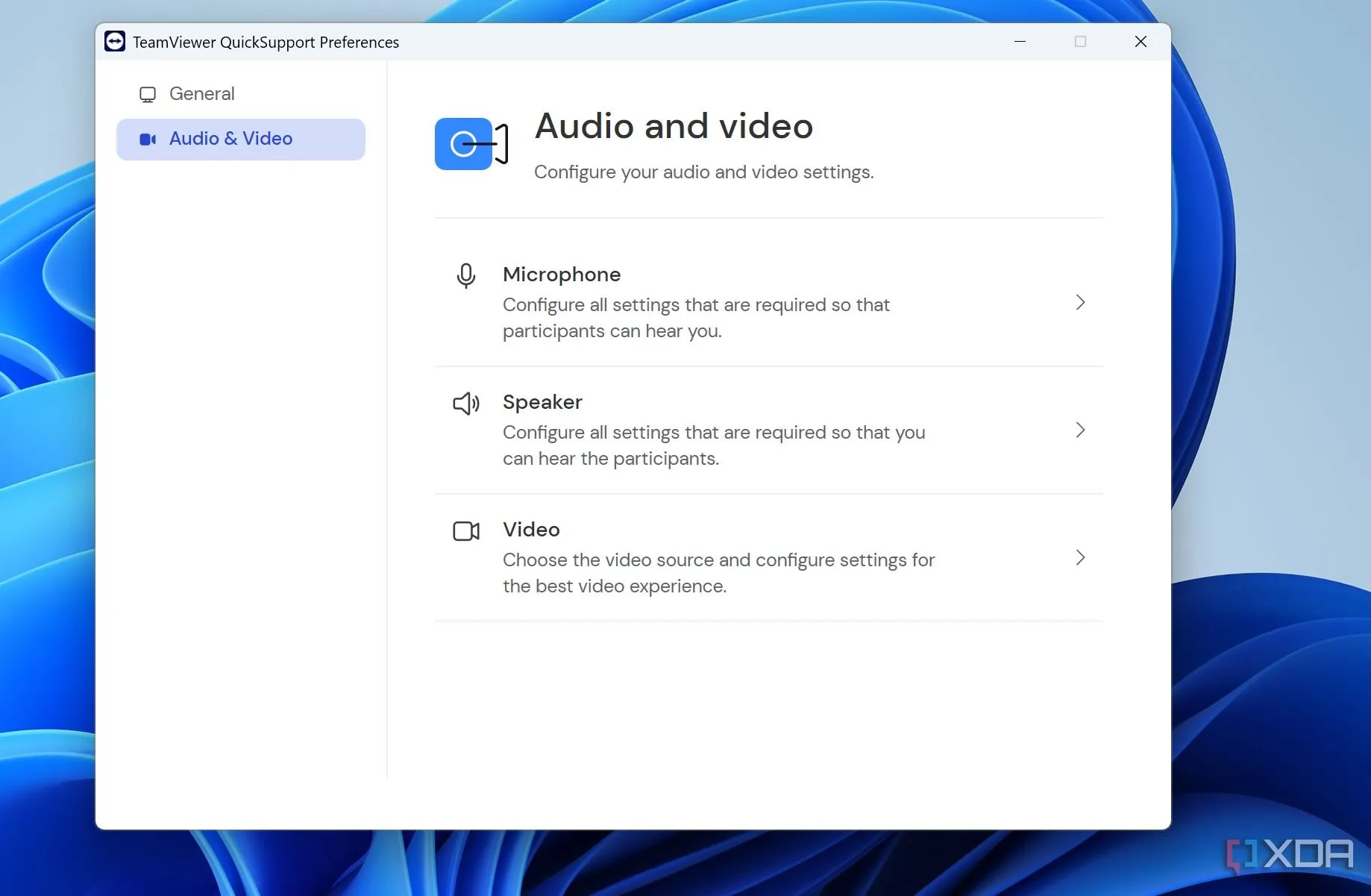 Menu âm thanh của TeamViewer trong bản miễn phí với nhiều tính năng bị hạn chế