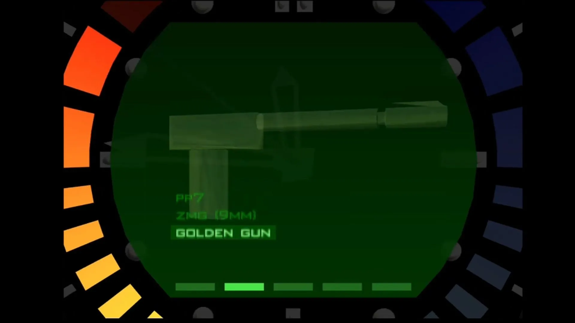 Menu lựa chọn Golden Gun trong GoldenEye007