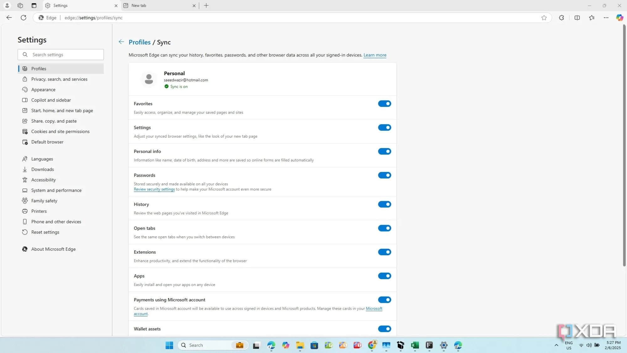 Microsoft Edge đồng bộ hóa với điện thoại