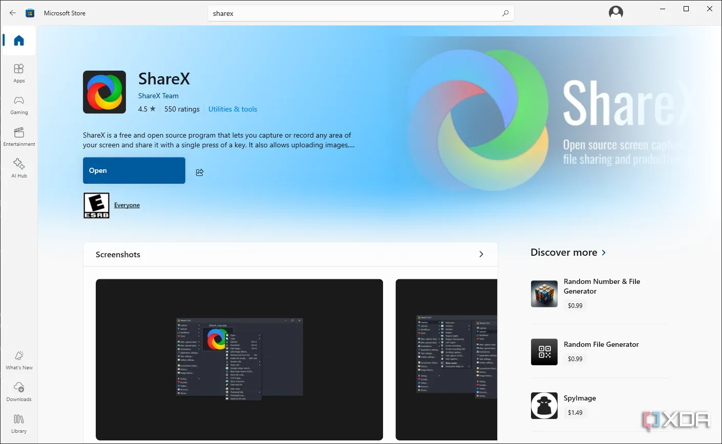 Minh họa ShareX chỉ hỗ trợ hệ điều hành Windows, một hạn chế cho người dùng Mac và Linux.