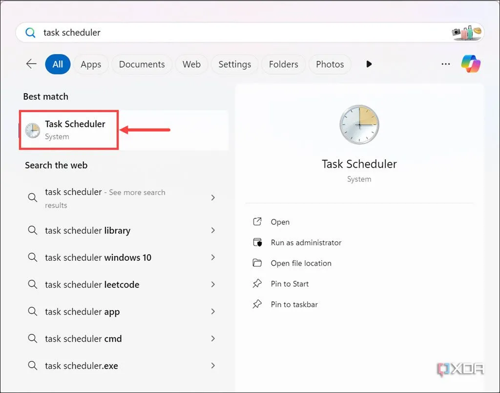 Mở công cụ Task Scheduler trên Windows 11