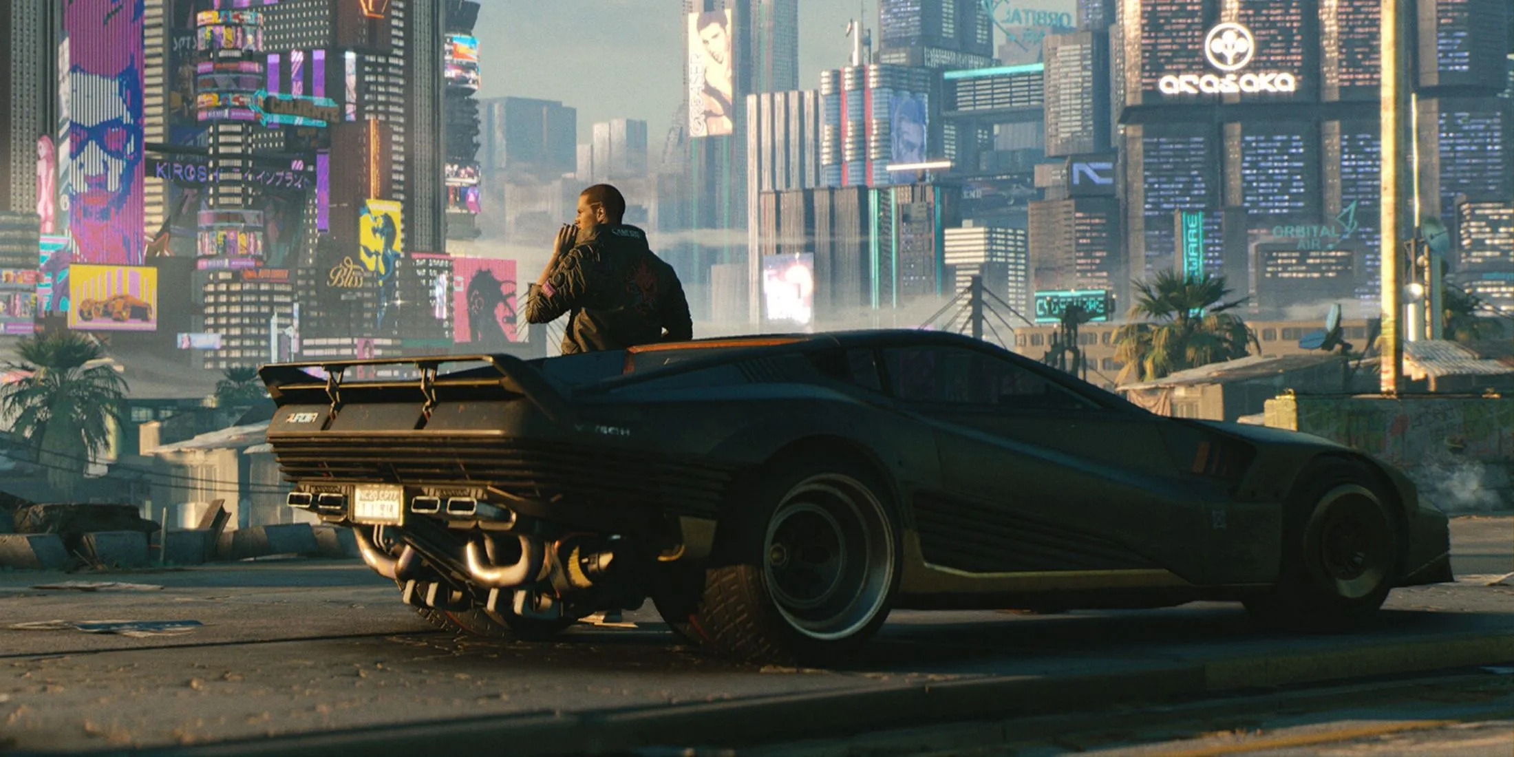 Một cảnh hành động kịch tính trong Cyberpunk 2077, thể hiện đồ họa ấn tượng và phong cách cyberpunk độc đáo.