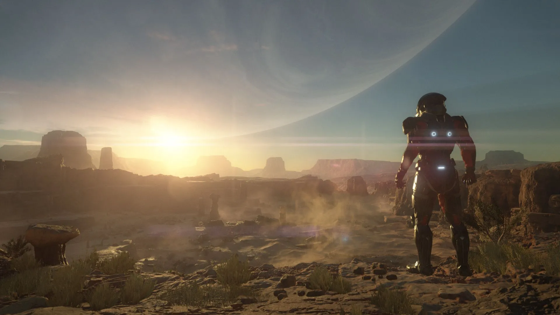 Một cảnh khám phá thế giới rộng lớn trong game Mass Effect Andromeda