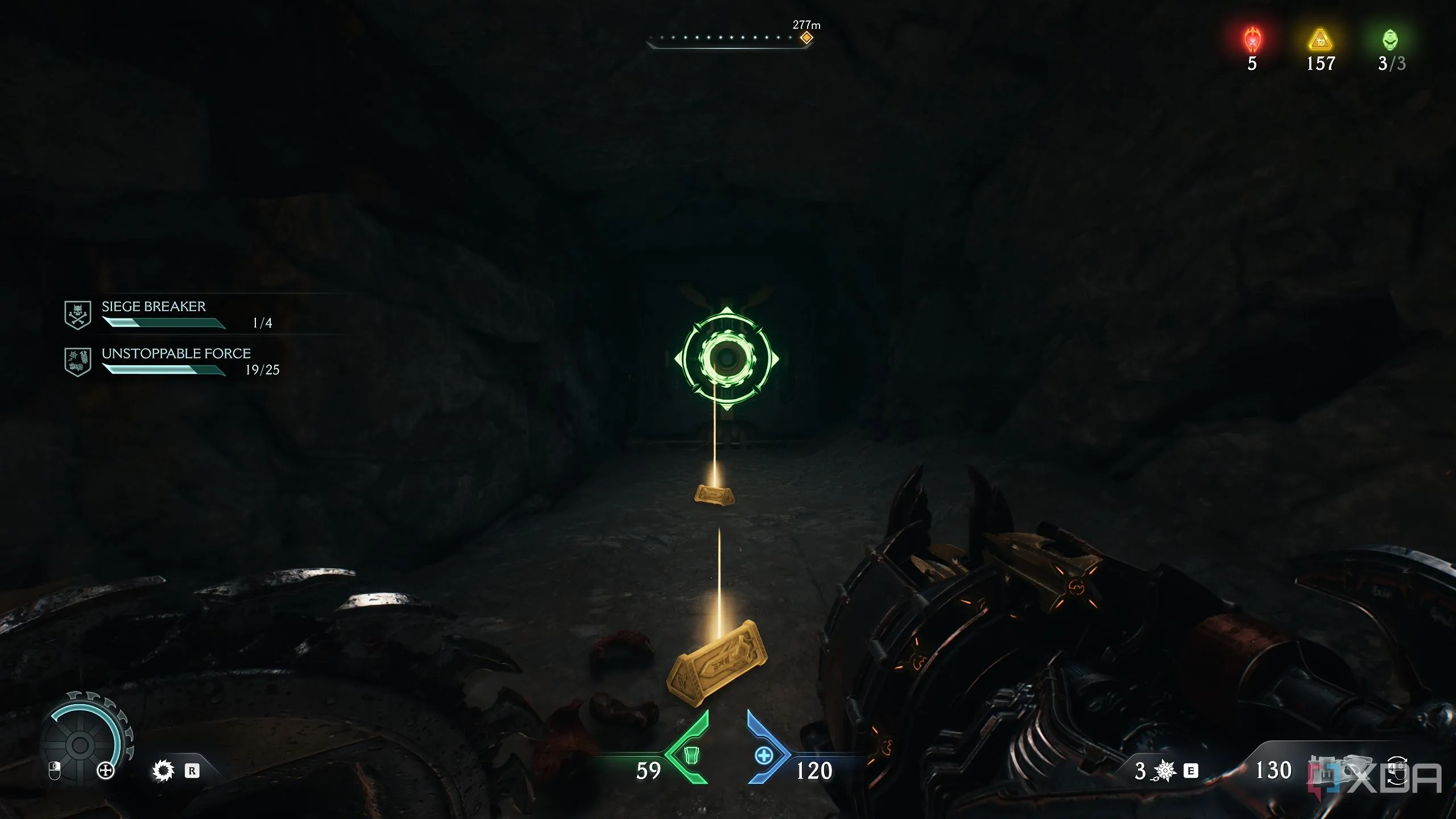 Một chiếc hộp có biểu tượng Shield Charge trong khu vực bí mật 3 của Doom The Dark Ages